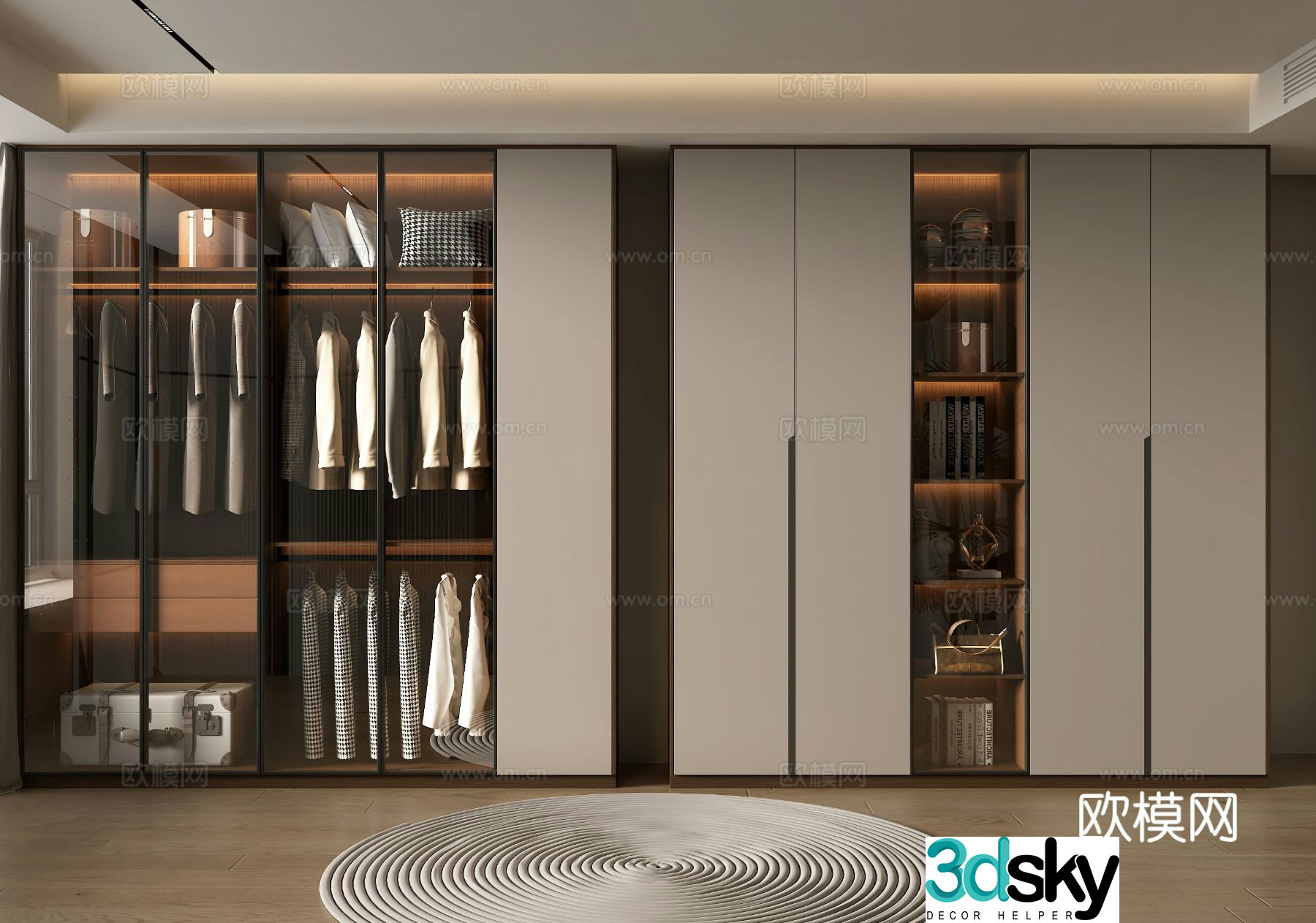 modern wardrobe wardrobe 3d model