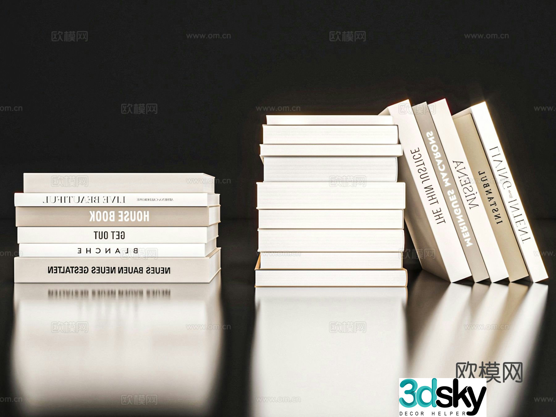 books book book book 3d model
