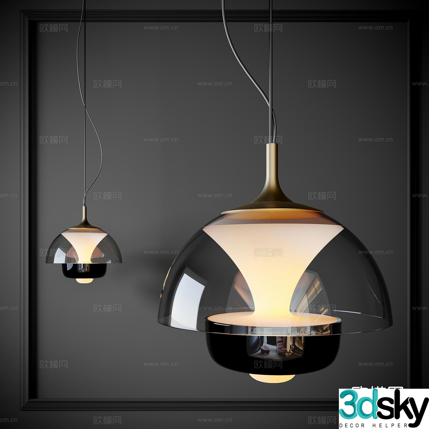 Glass chandelier art chandelier 3d model