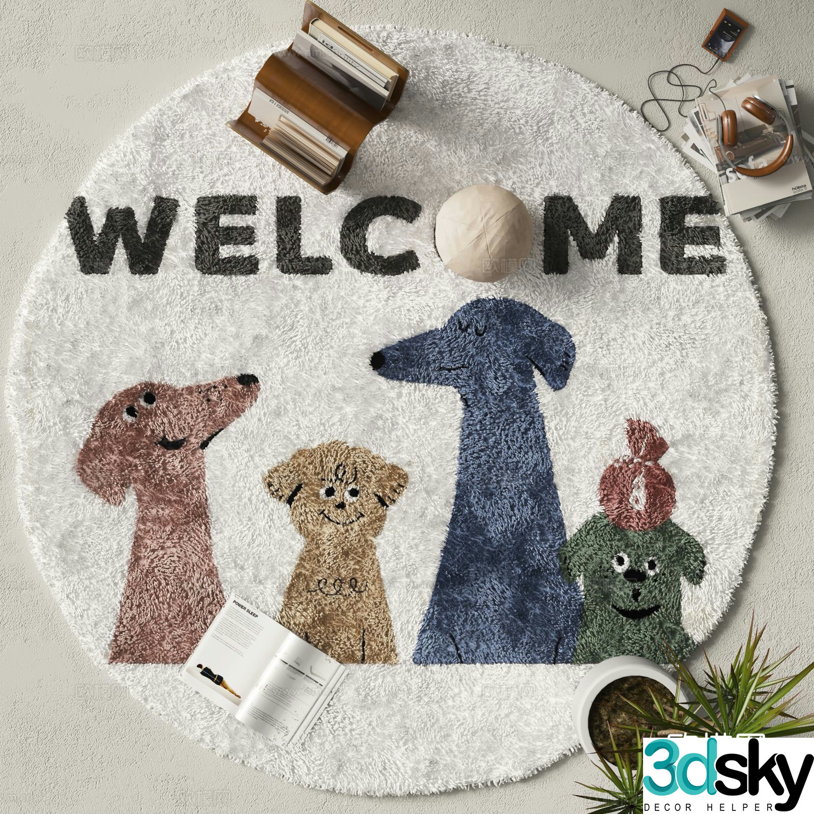 Children’s rug round rug 3d model