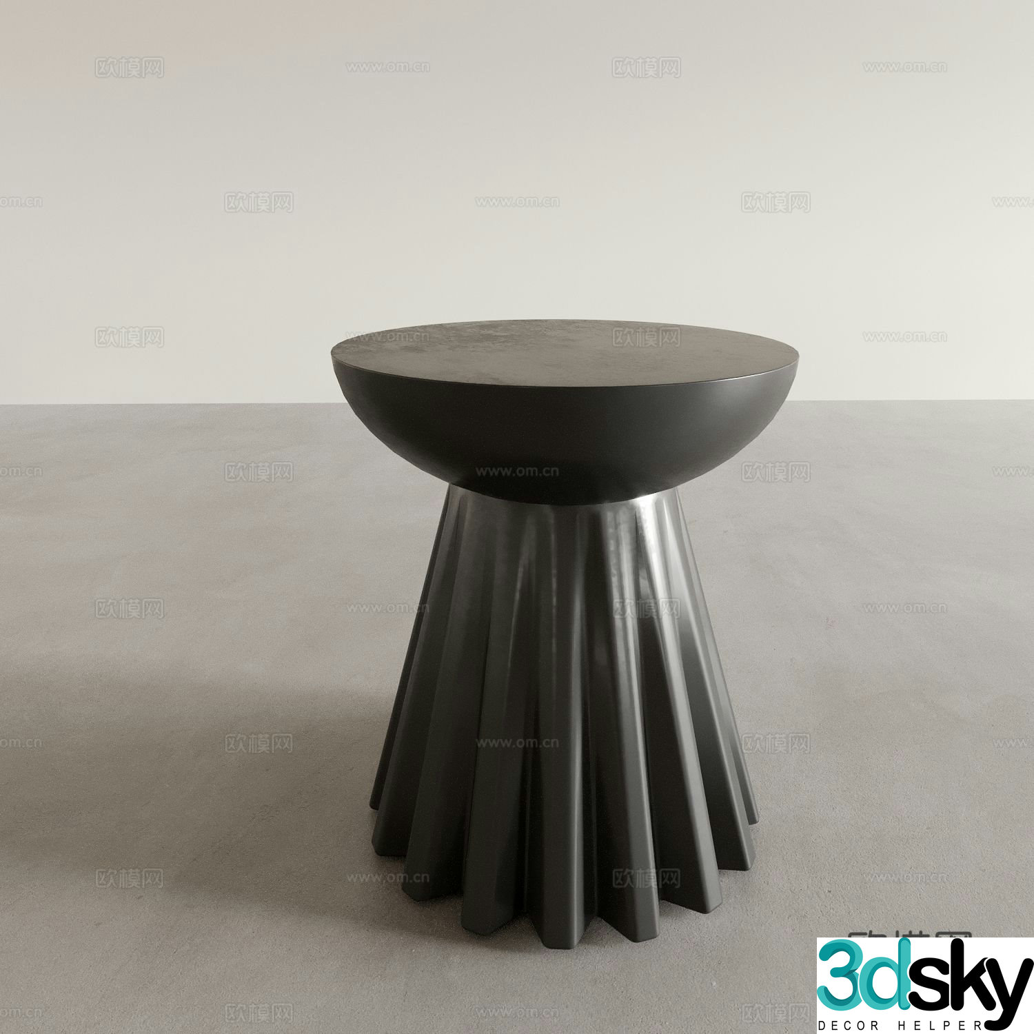 Modern corner table side table round table table table 3D model