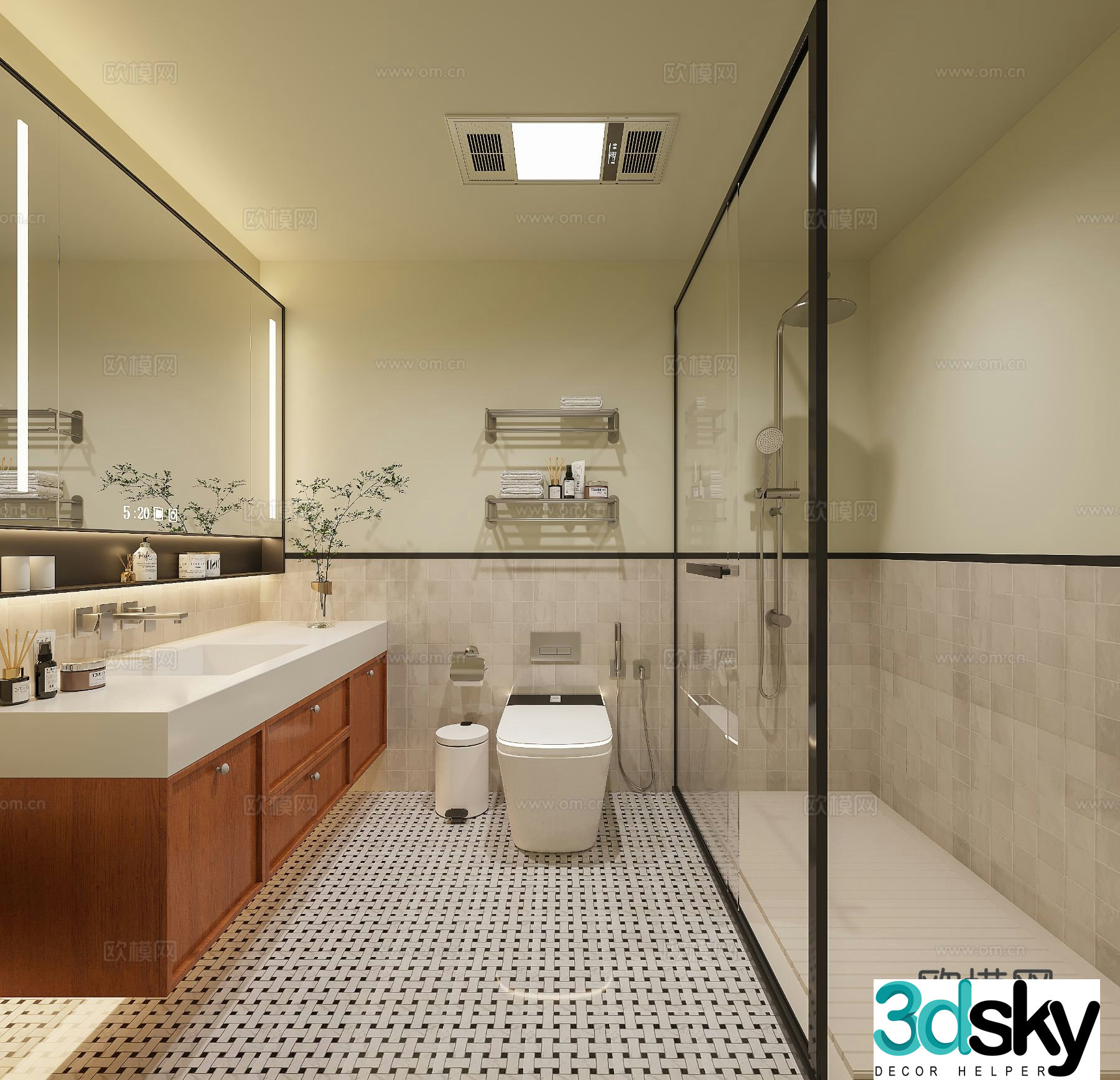 Medieval style bathroom bathroom 3d model