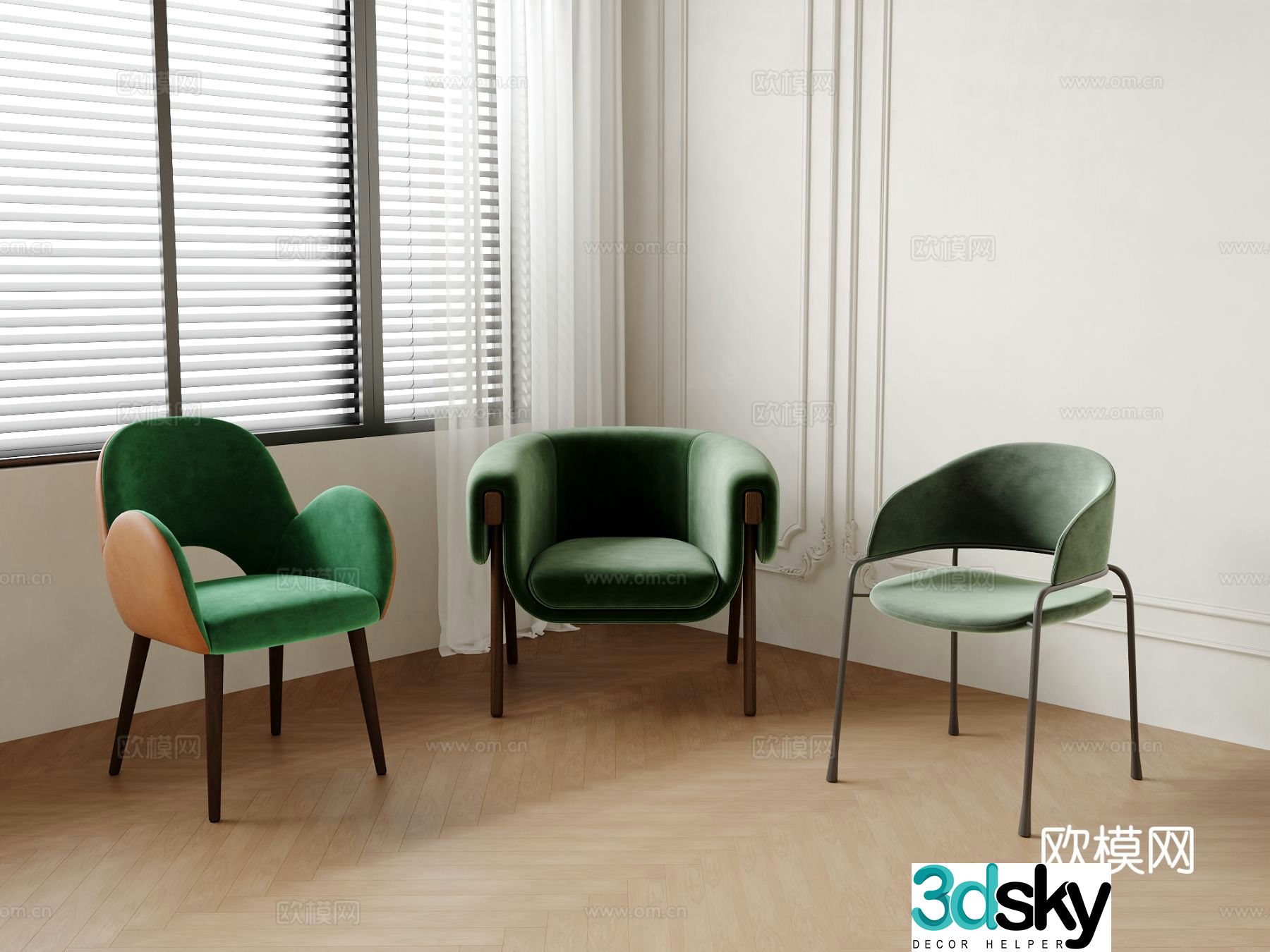 Single chair dining chair sofa chair 3d model