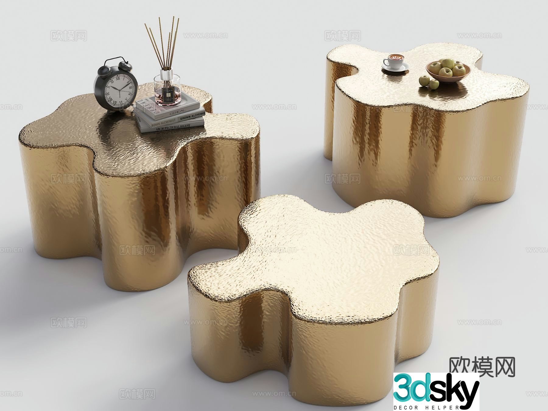 Teatro light luxury coffee table special shaped coffee table 3d model