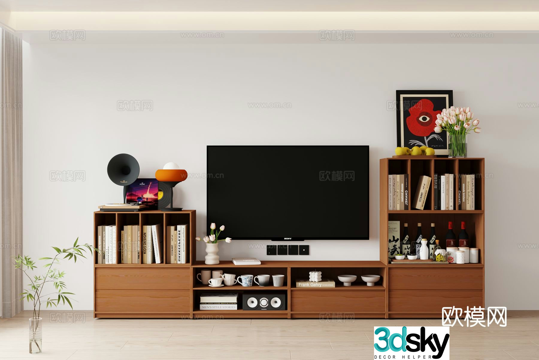 Medieval style TV cabinet 3D model