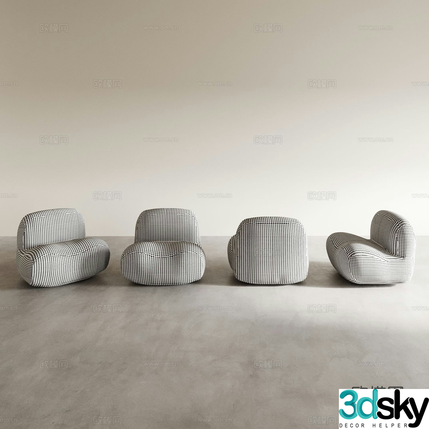 Single sofa leisure sofa 3d model