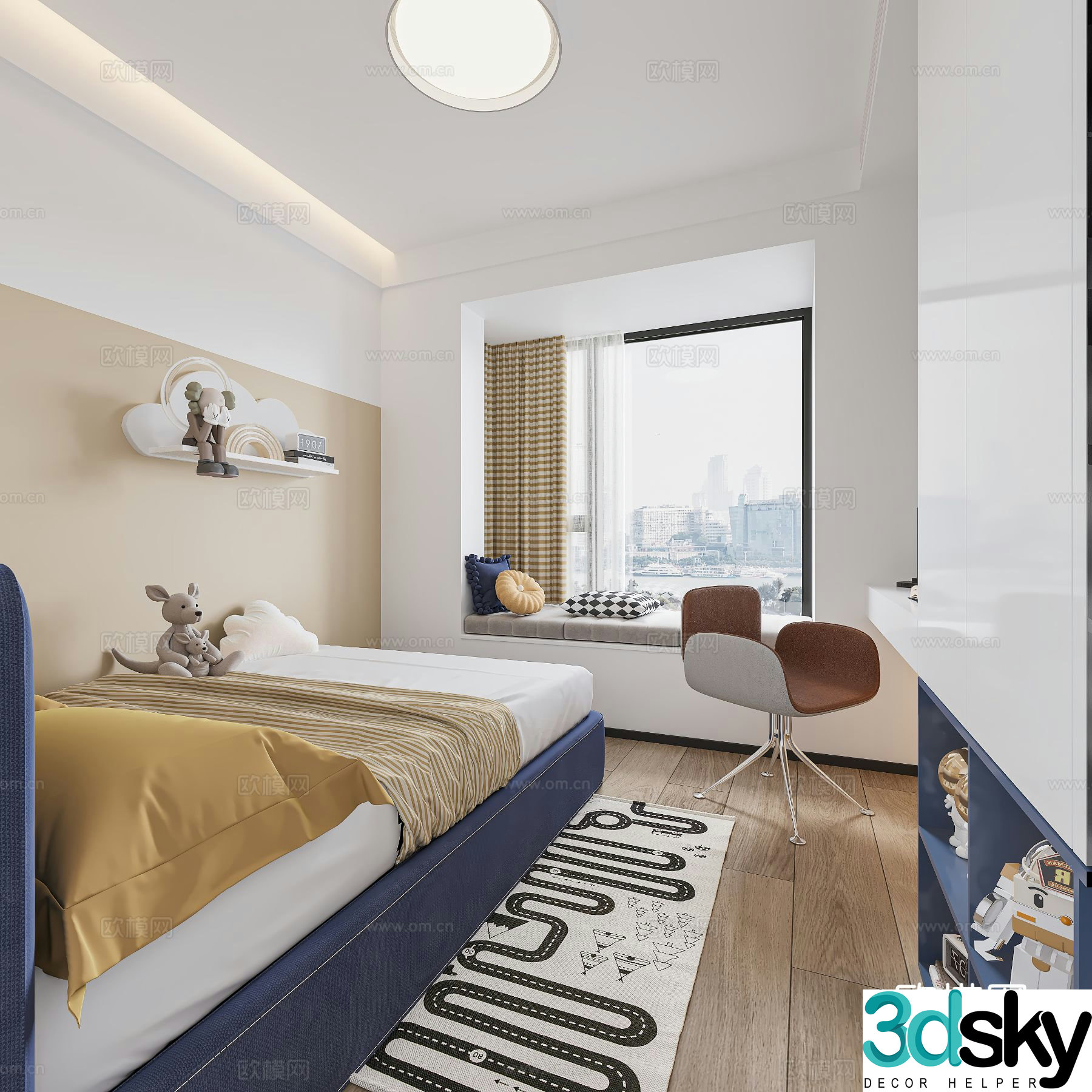 Modern children’s room boy’s room 3d model