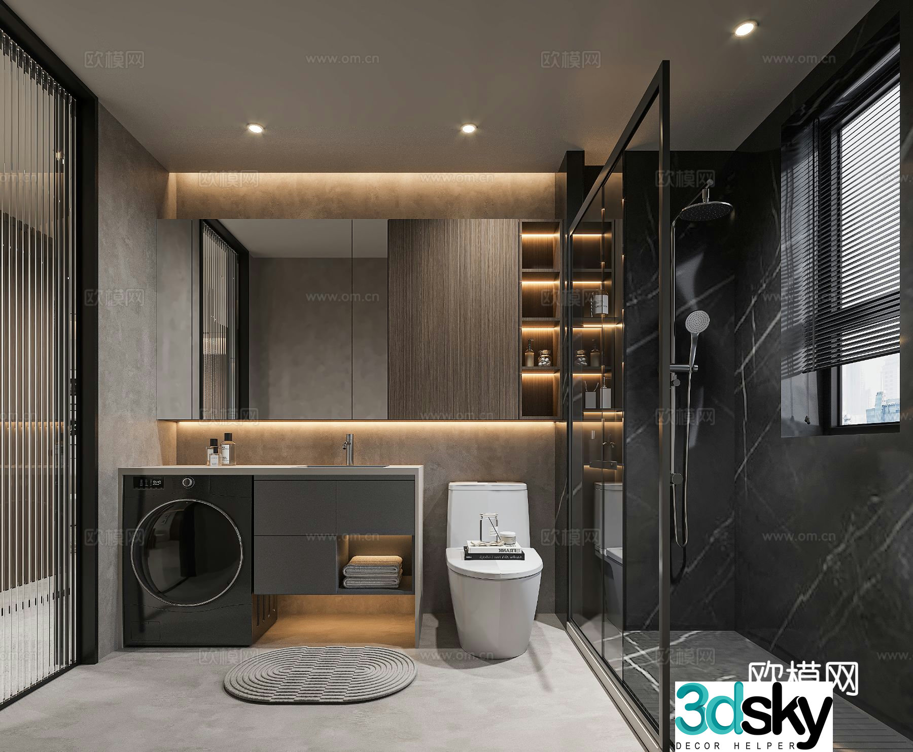Modern bathroom bathroom 3d model