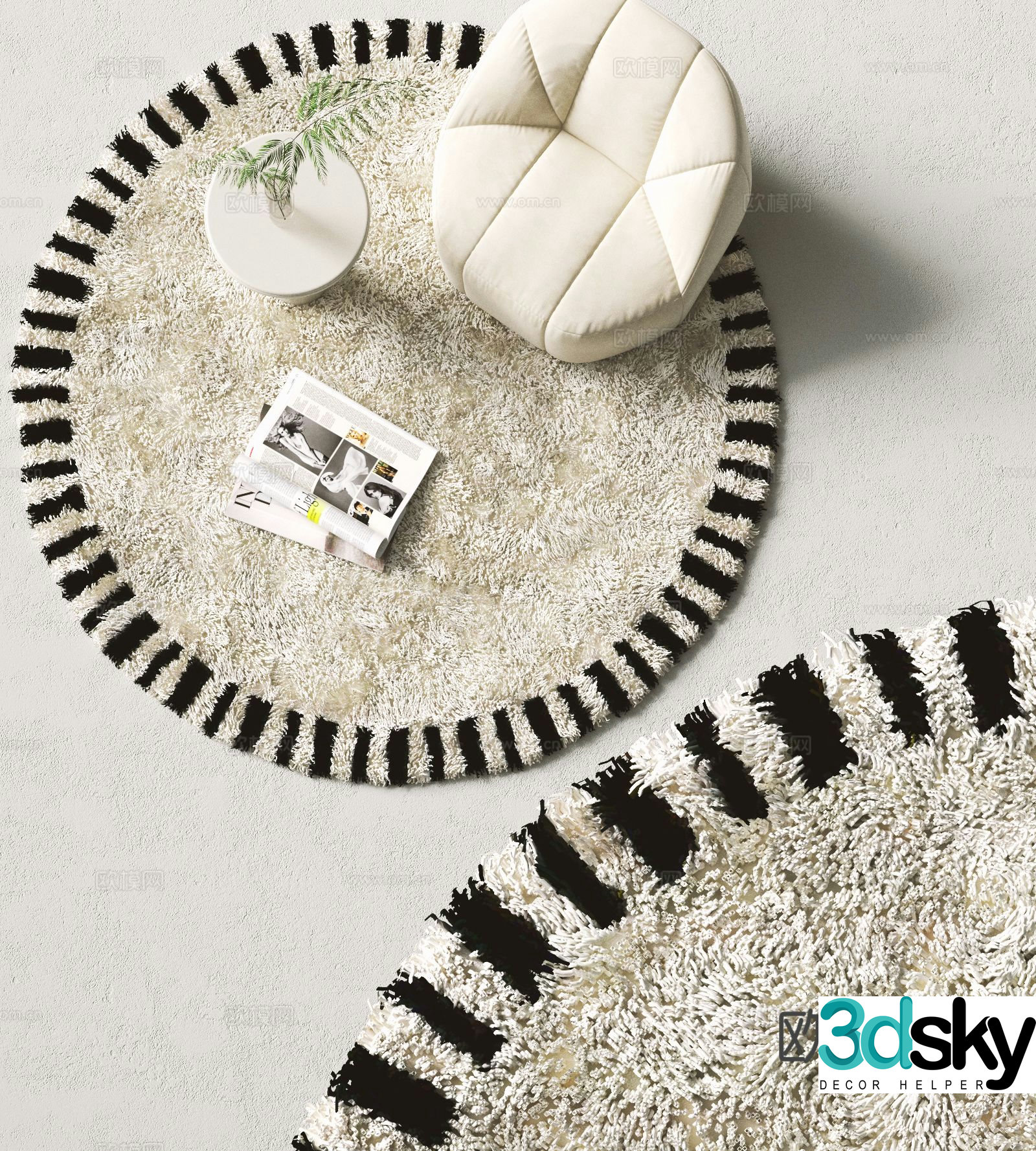 Modern round carpet 3d model