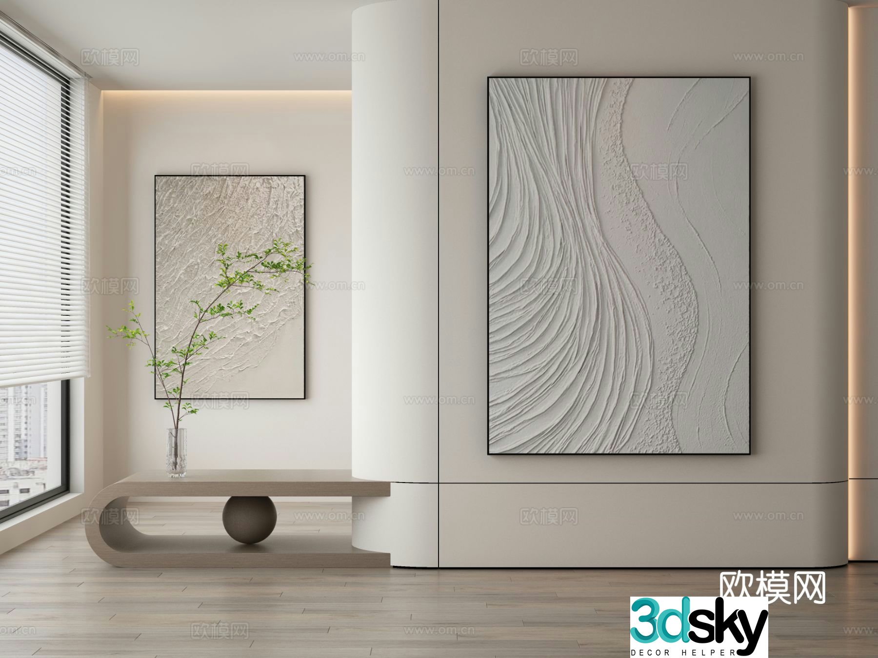 Modern decorative painting texture painting 3d model