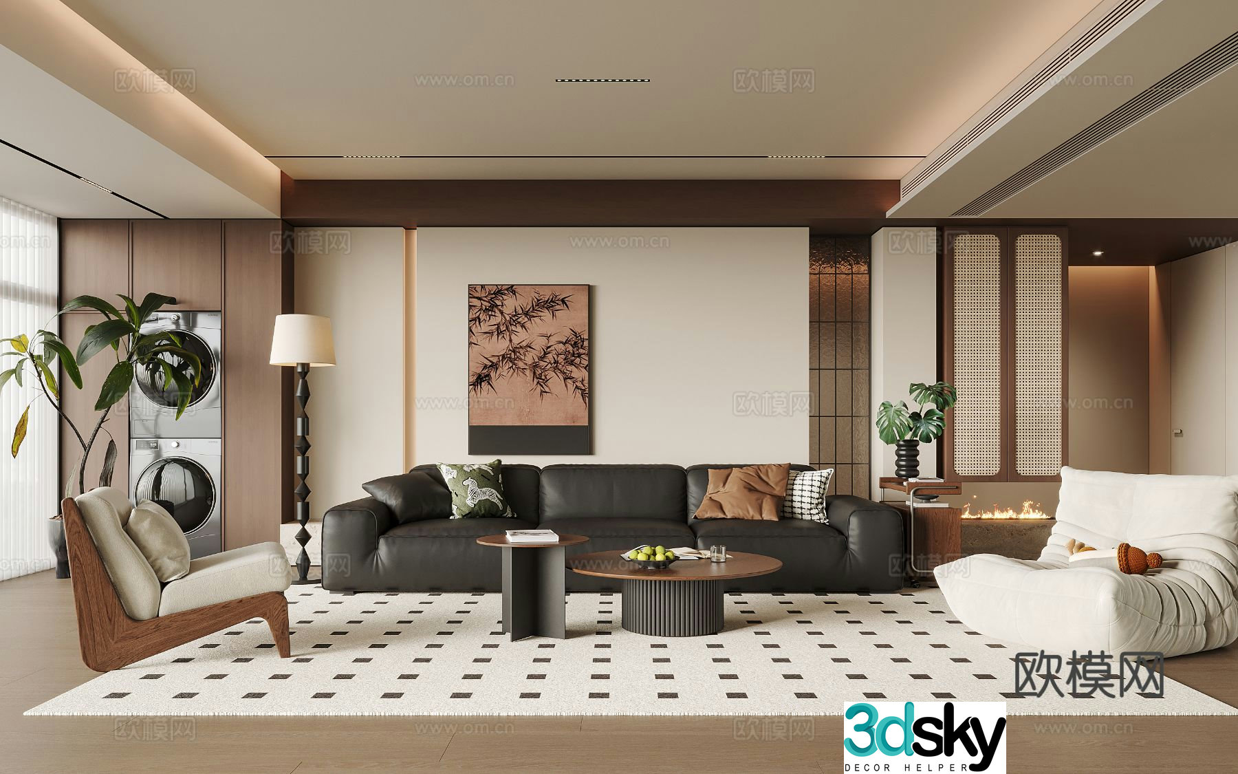 Medieval style living room 3D model