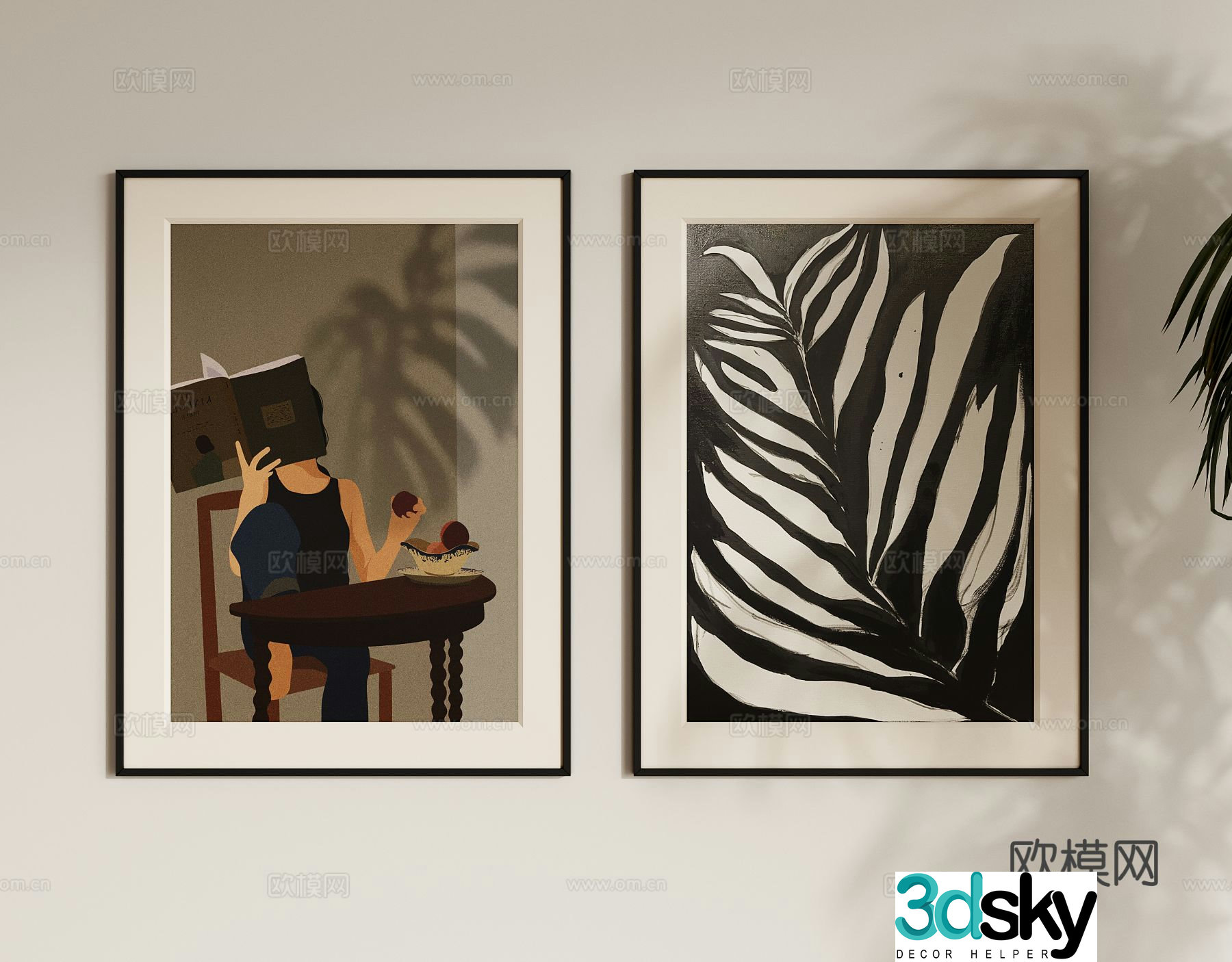 Nordic decorative painting art painting hanging painting 3d model