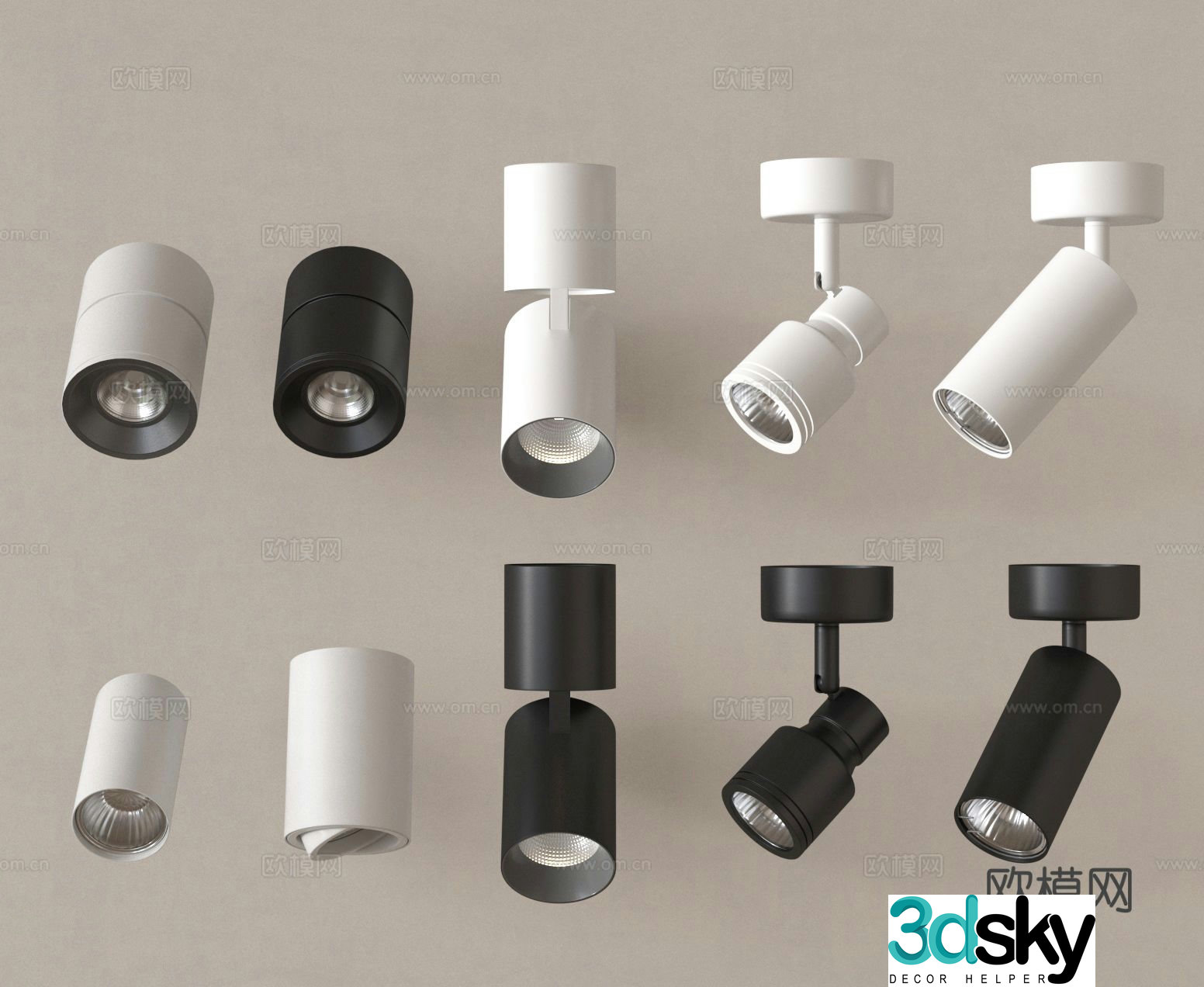 Downlight Spotlight Track Light 3d model