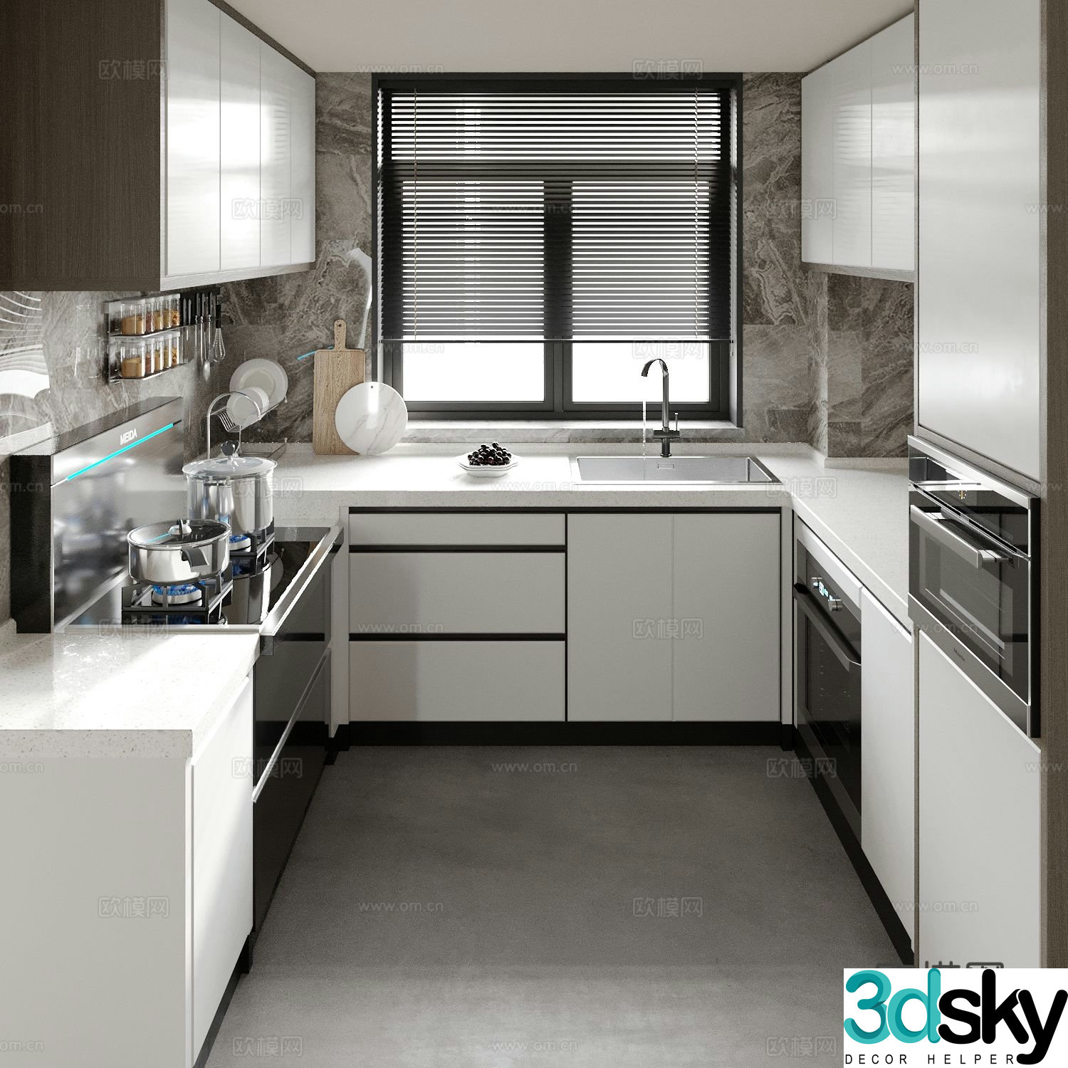 modern kitchen cabinet 3d model