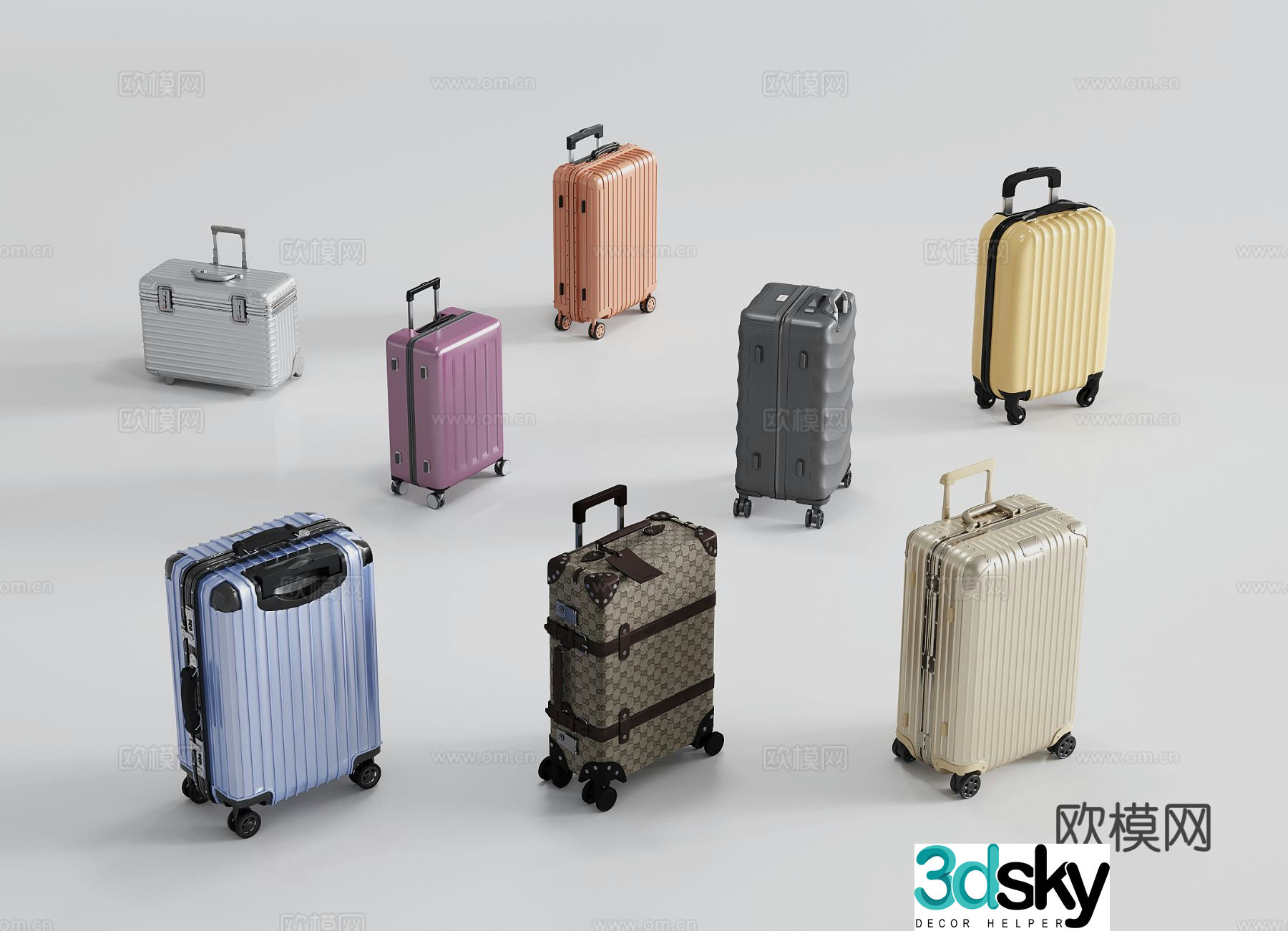 Luggage suitcase suitcase trolley case 3d model