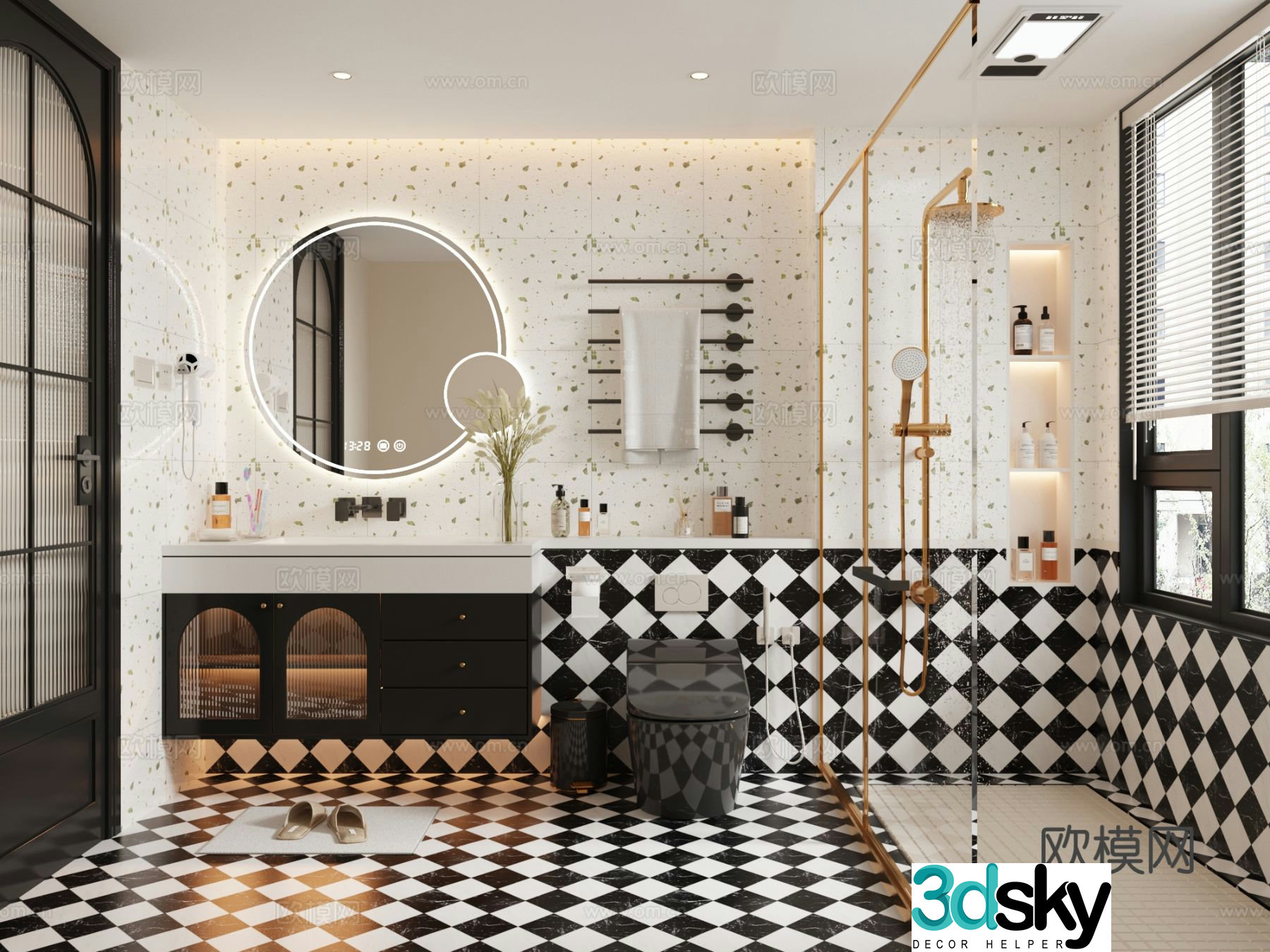French bathroom bathroom 3d model