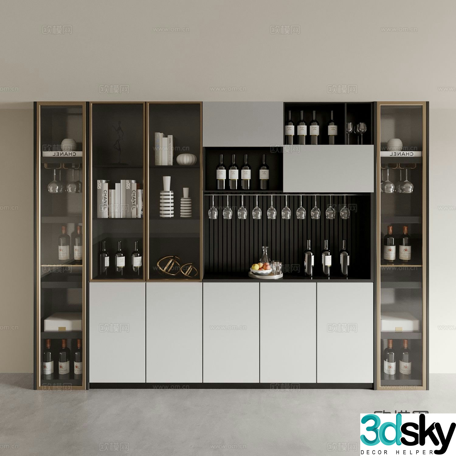 Modern wine cabinet sideboard 3d model