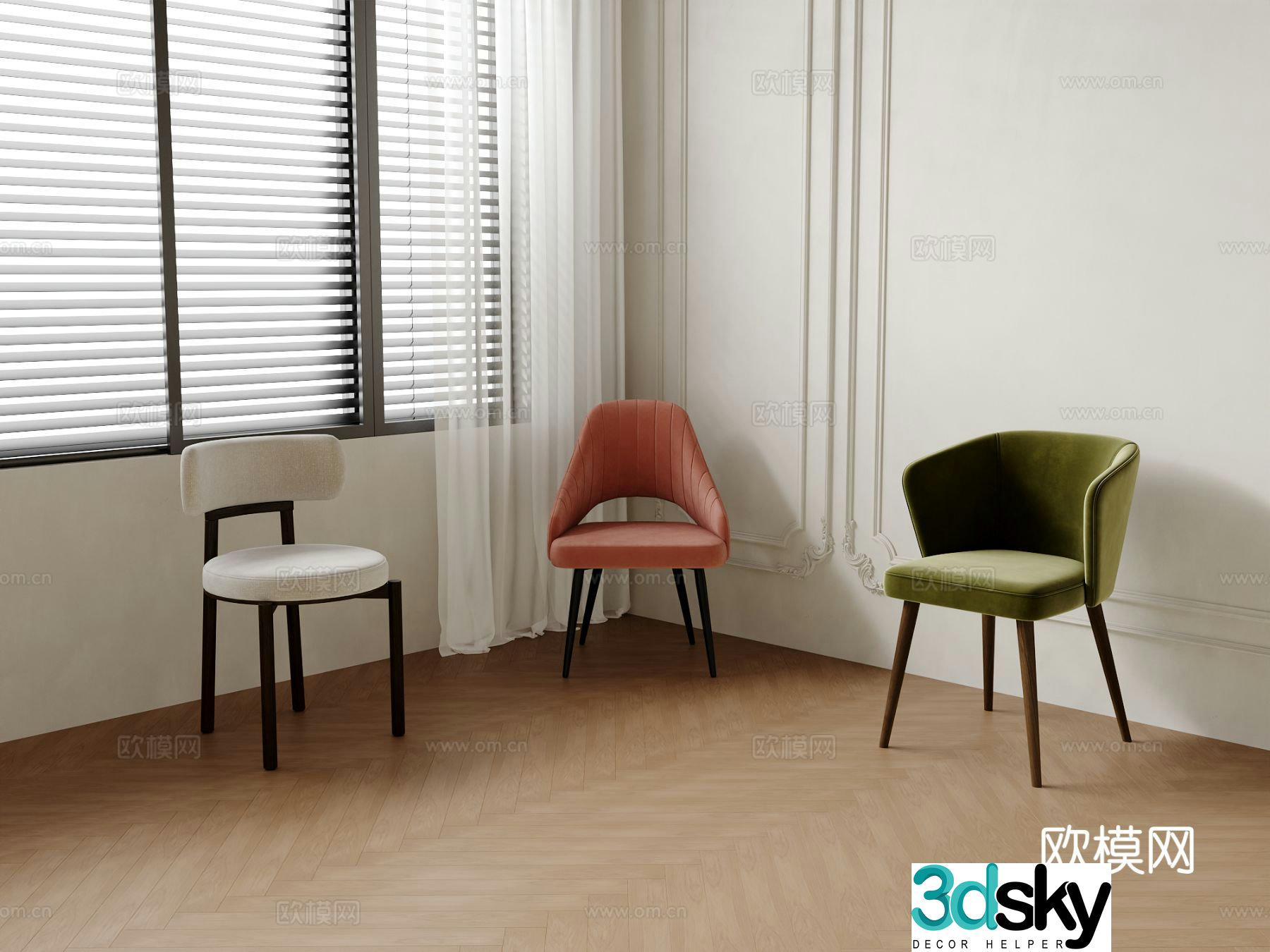 Single chair dining chair sofa chair 3d model