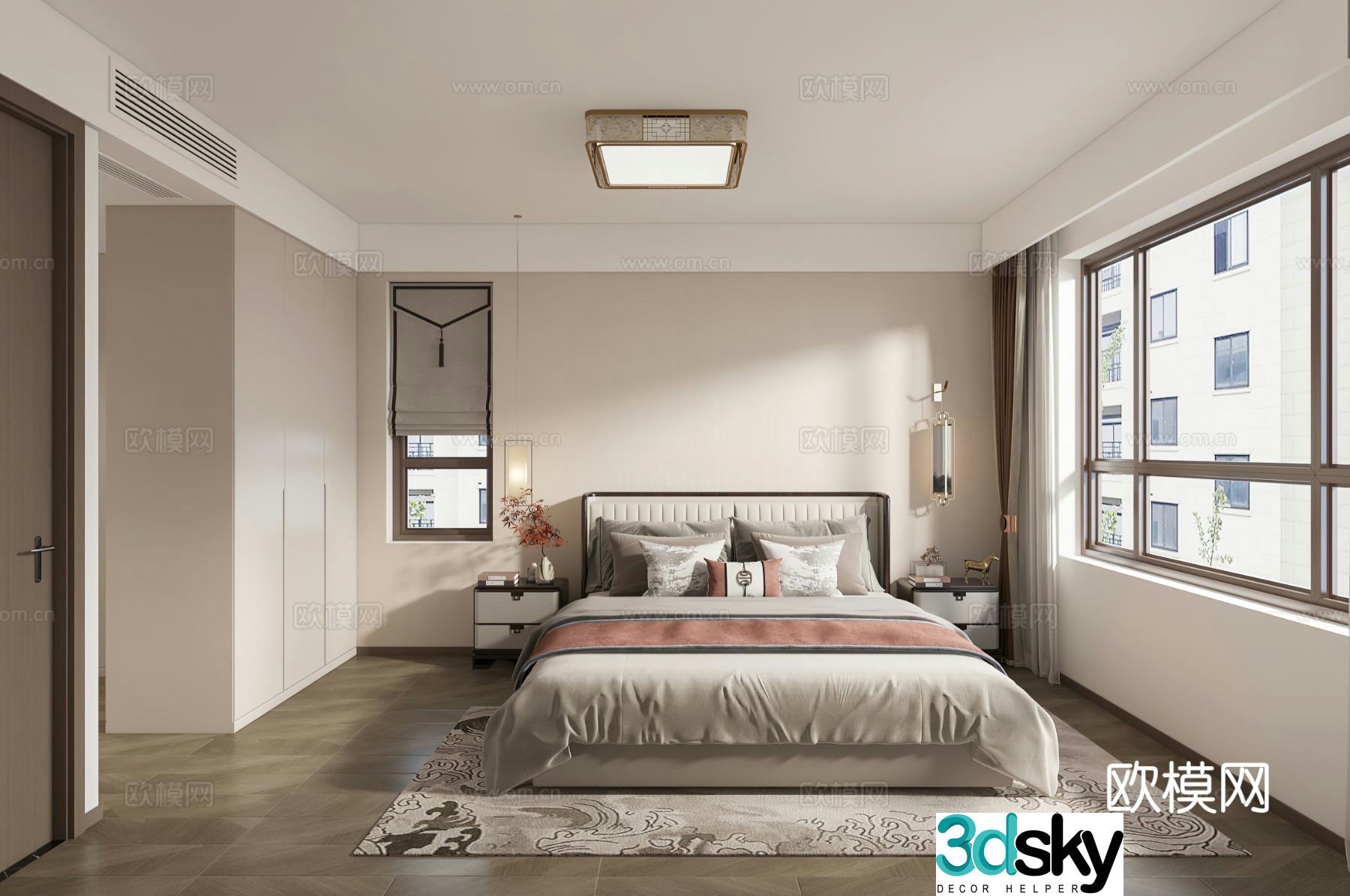 New Chinese style bedroom master bedroom 3d model