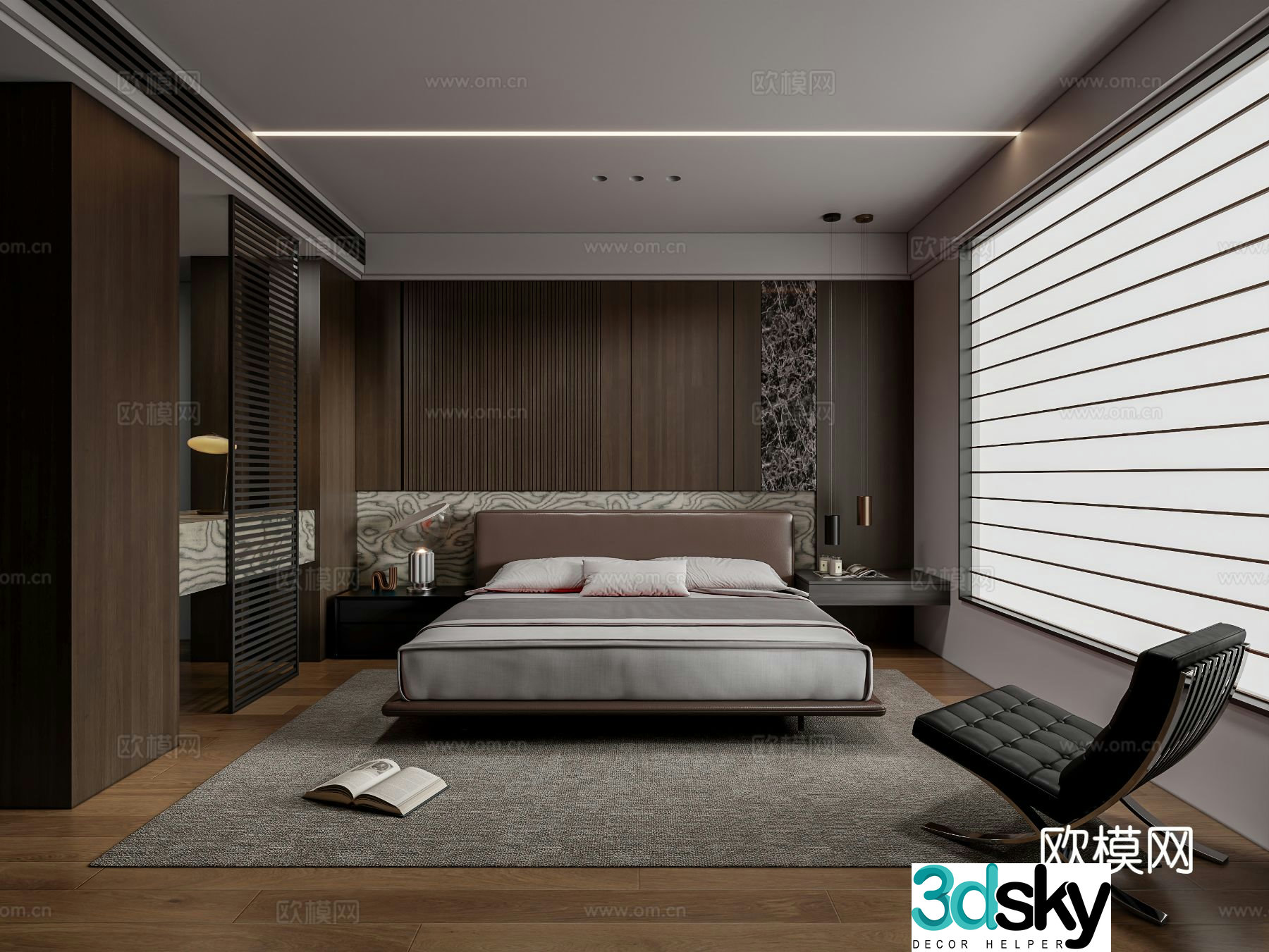 Italian style bedroom master bedroom 3d model