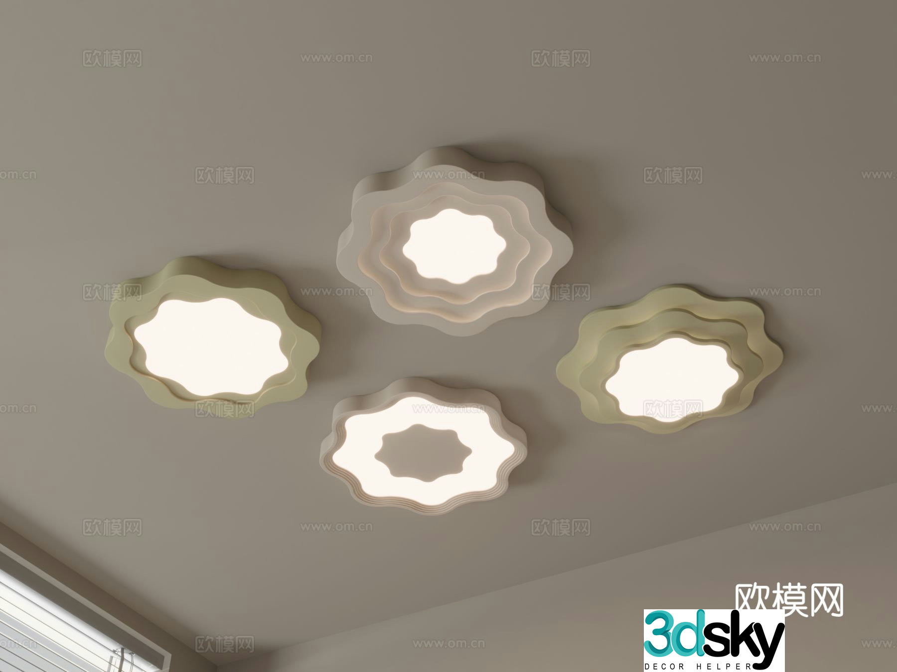 Creative ceiling lamp bedroom lamp 3d model