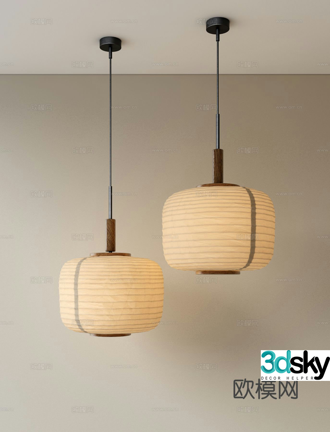 Wabi-sabi chandelier paper chandelier 3d model