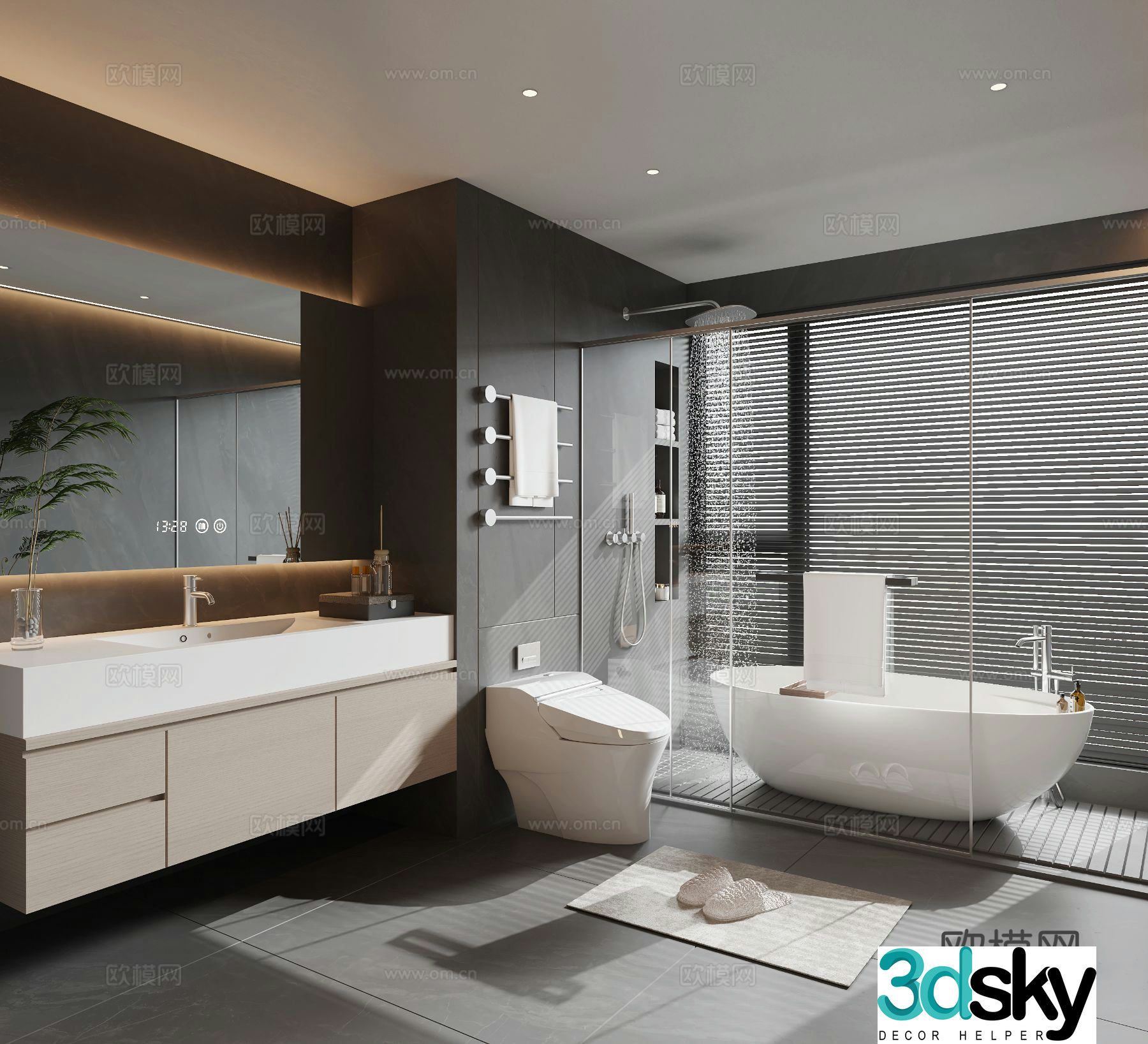 Modern bathroom bathroom 3d model