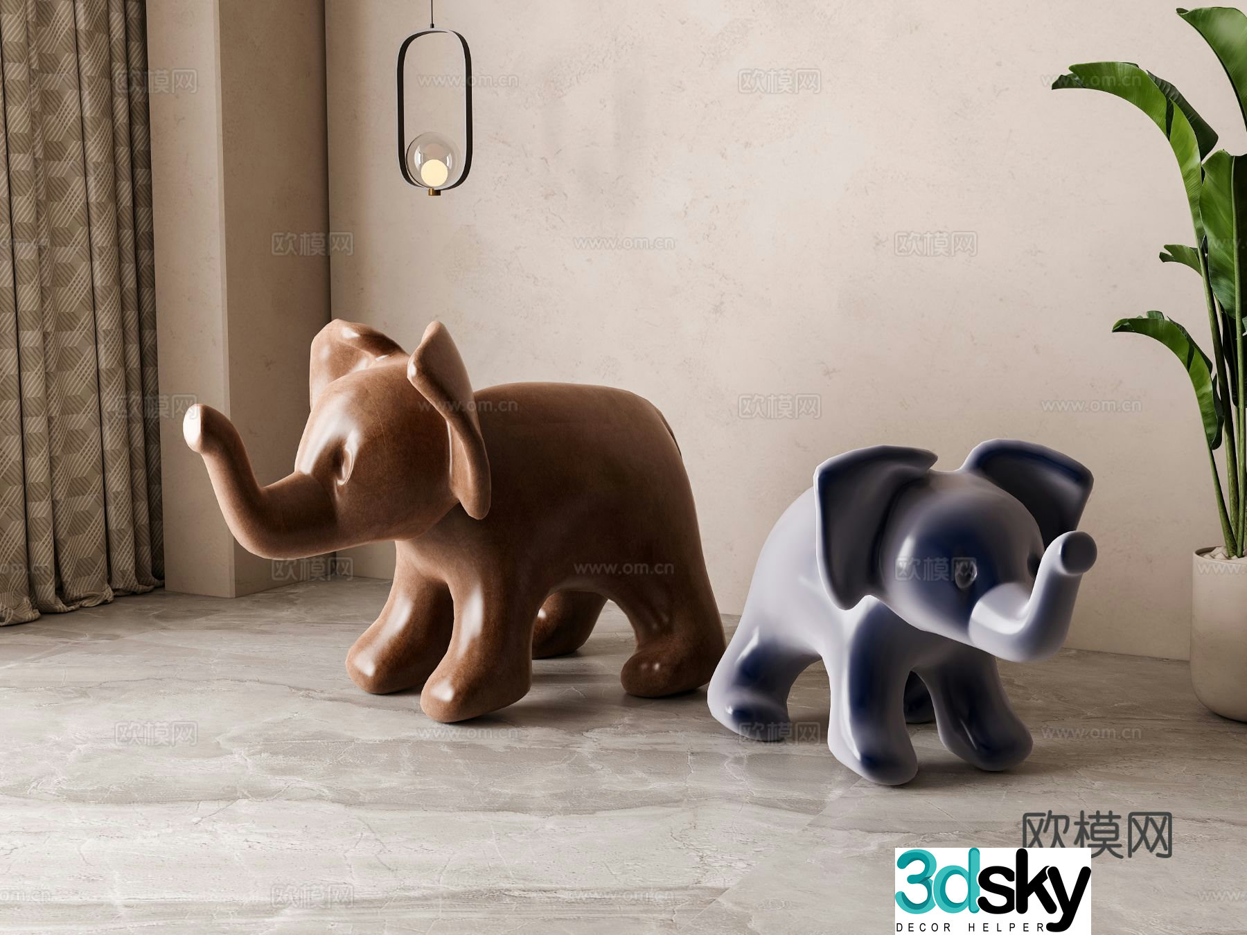 Modern children’s toys cartoon elephant 3d model