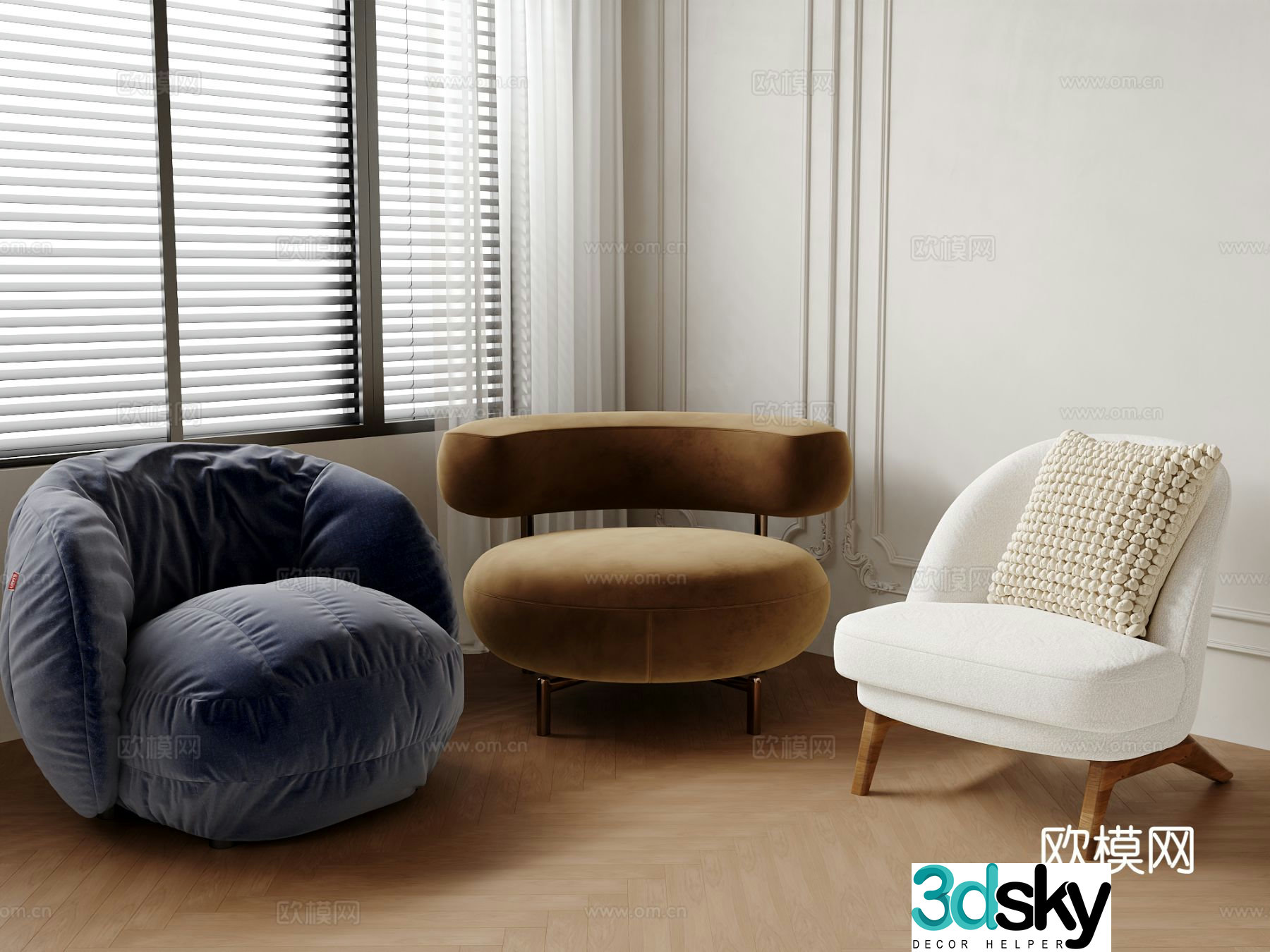Single chair dining chair sofa chair 3d model