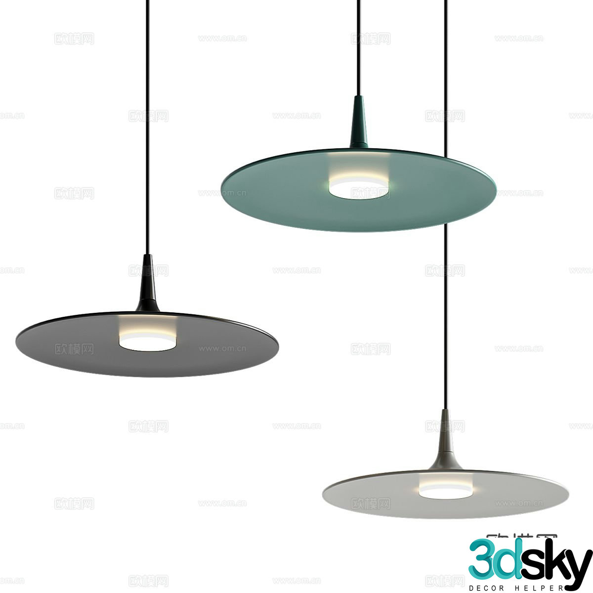 Modern simple small chandelier 3d model