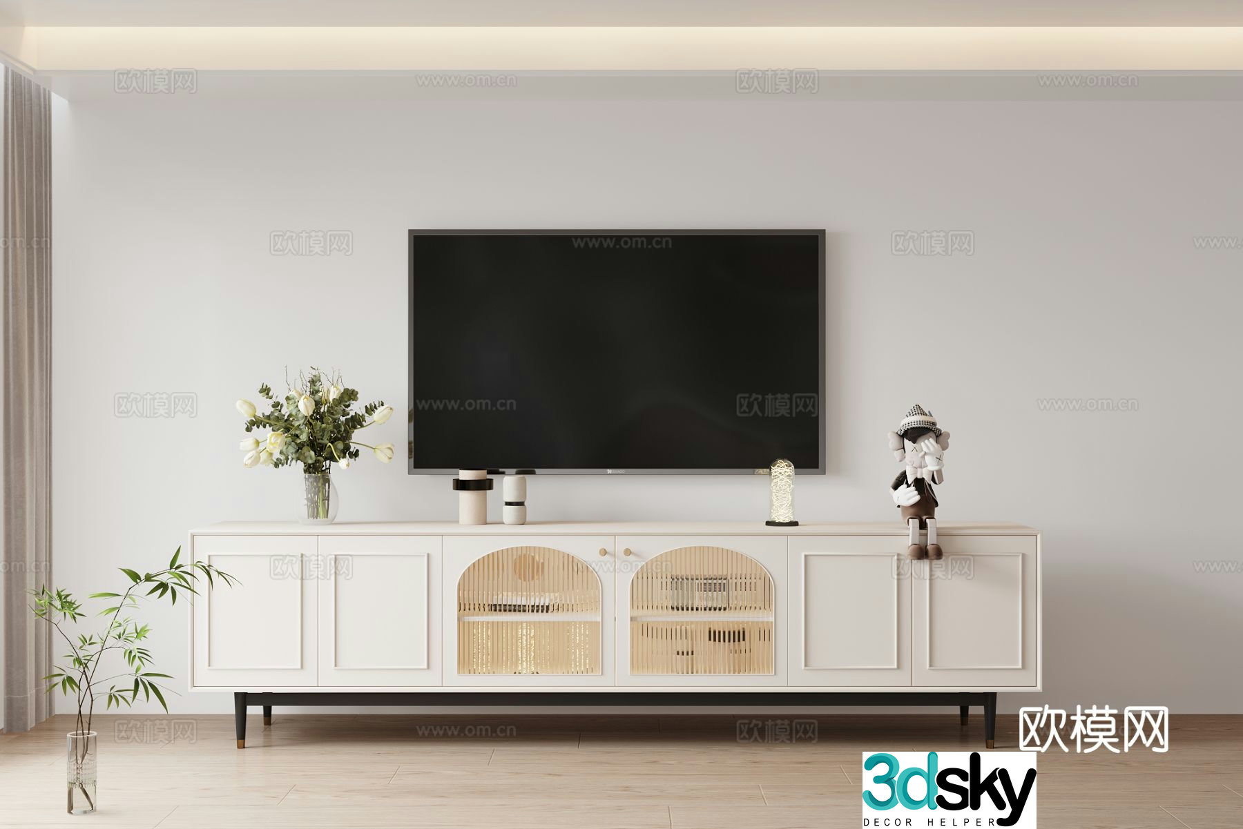 French TV cabinet 3d model