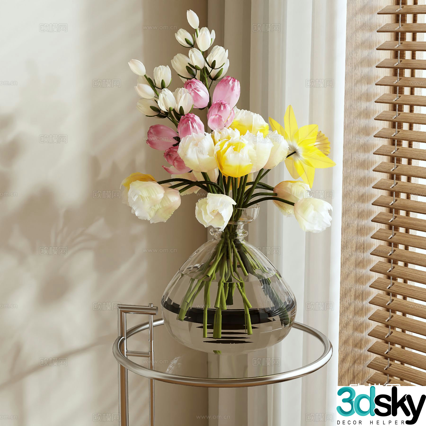 vase floral arrangement flowers flower arrangement 3d model