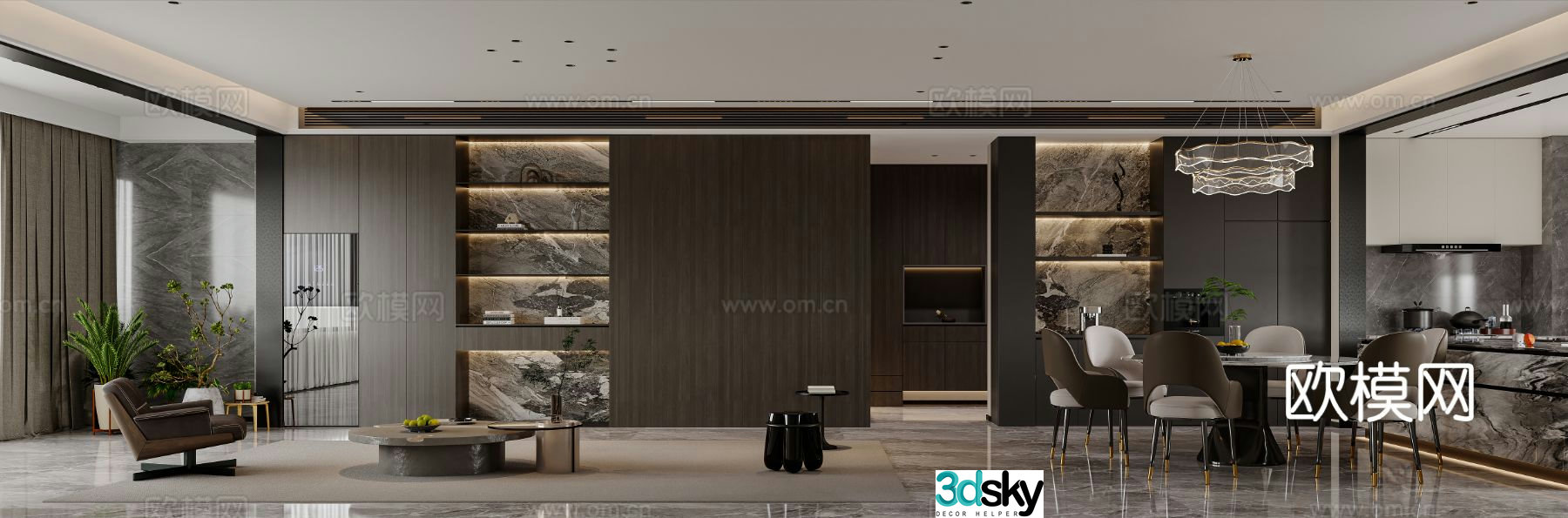 Modern guest restaurant 3d model