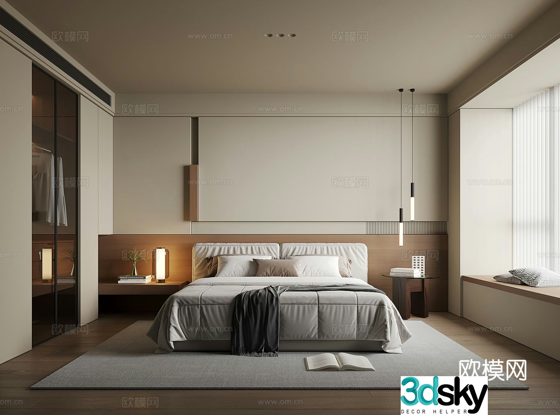 Modern bedroom master bedroom 3d model