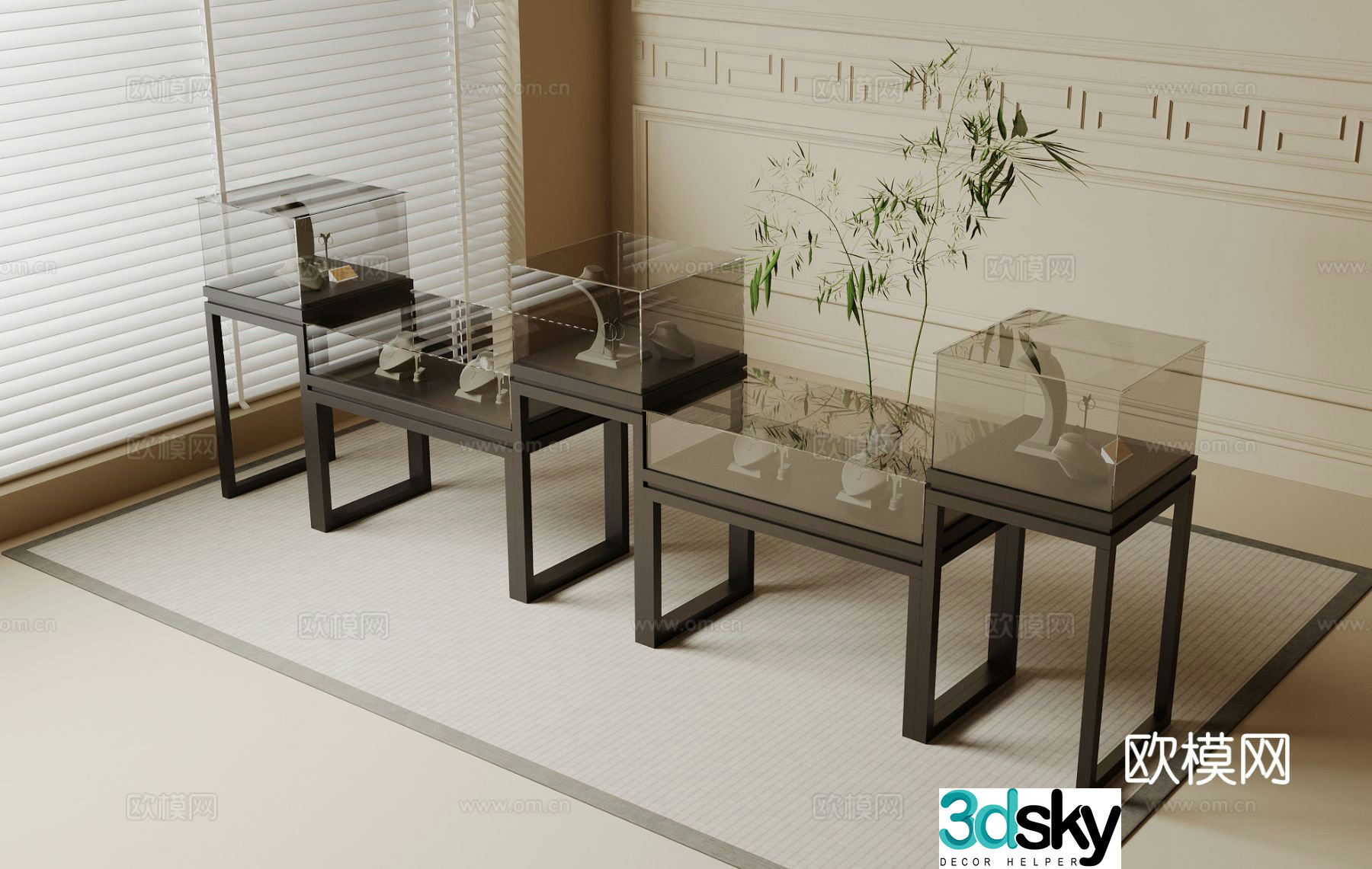 Modern jewelry display cabinet 3d model