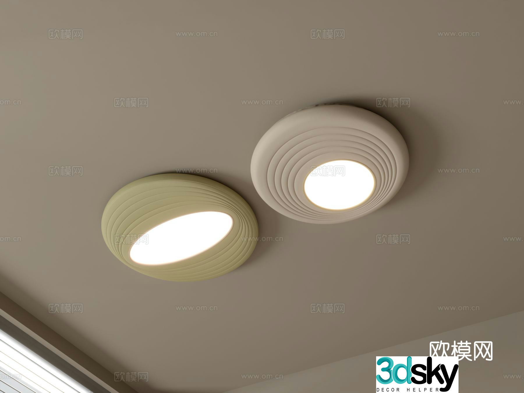 Geometric ceiling lamp bedroom lamp 3d model