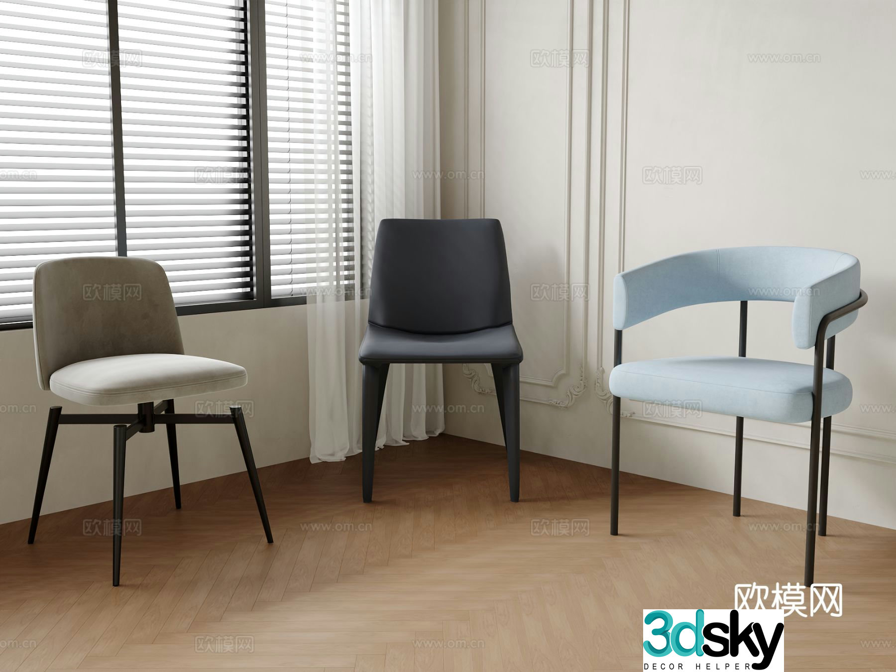 Single chair dining chair sofa chair 3d model