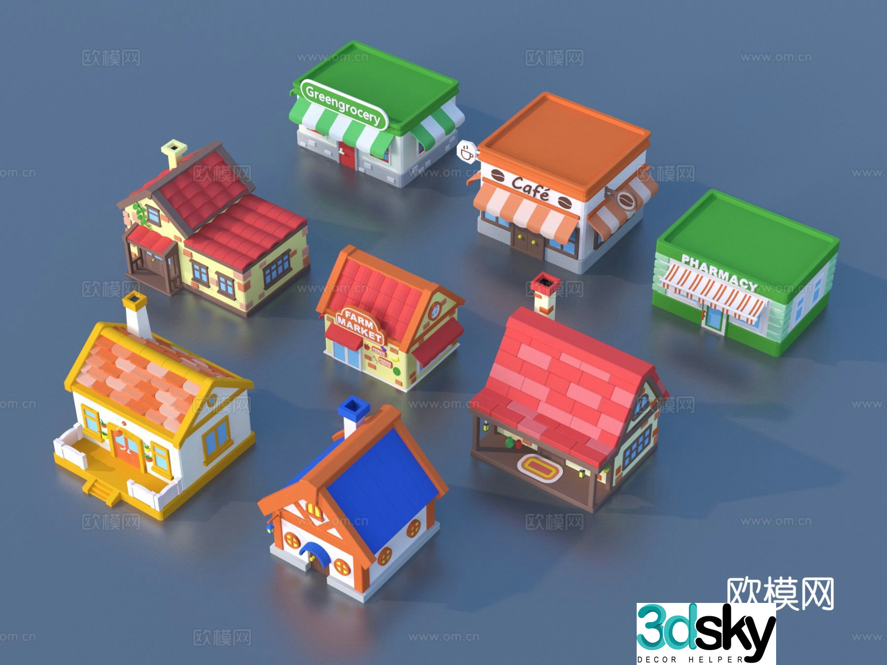 Cartoon toys children’s toys building block house 3d model