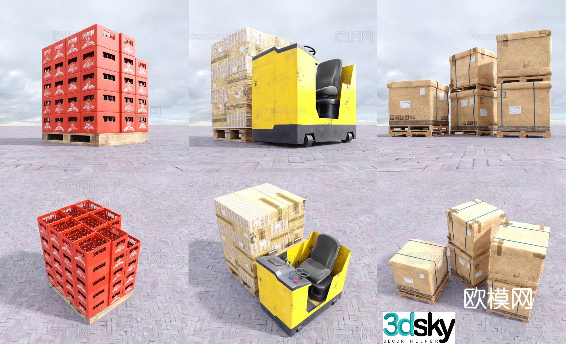 goods shelves warehouse goods groceries 3d model