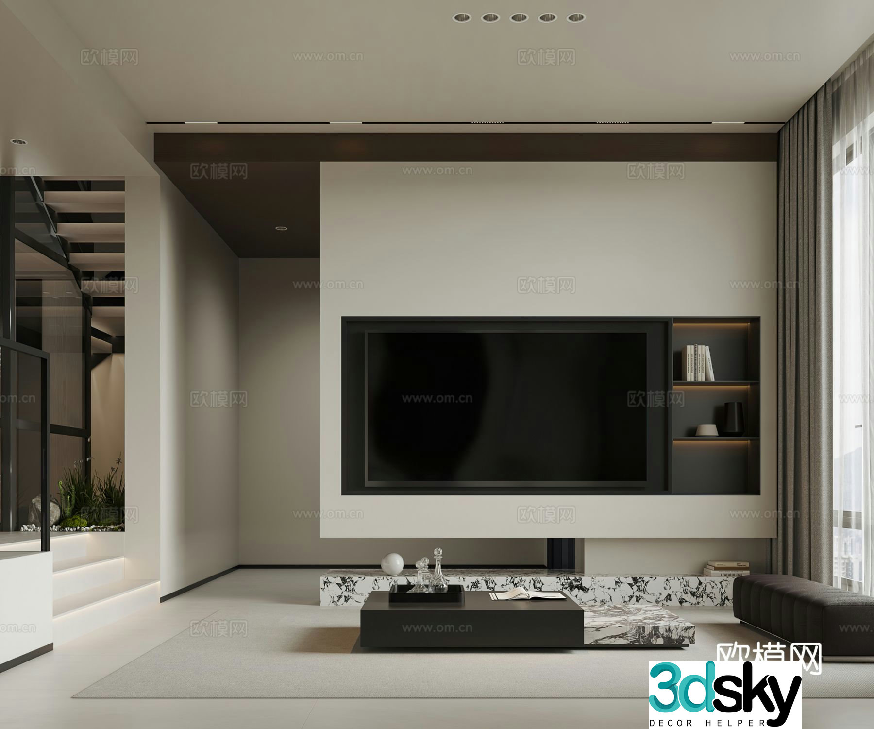 Modern living room 3d model