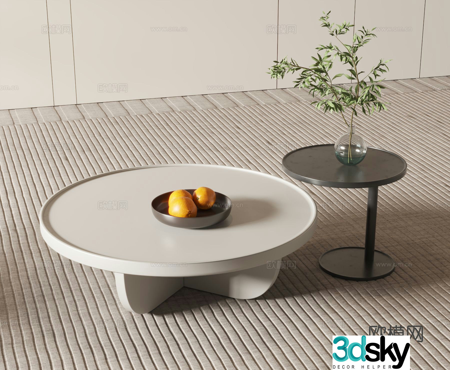 Modern coffee table round coffee table 3d model