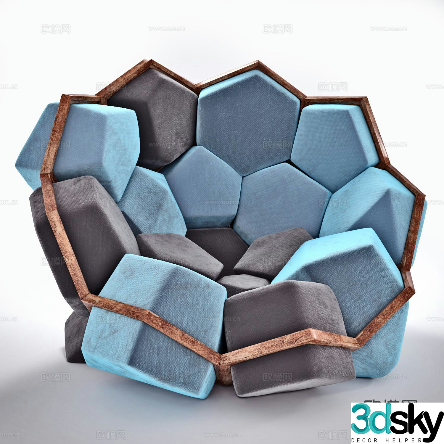 Leisure sofa backrest sofa 3d model