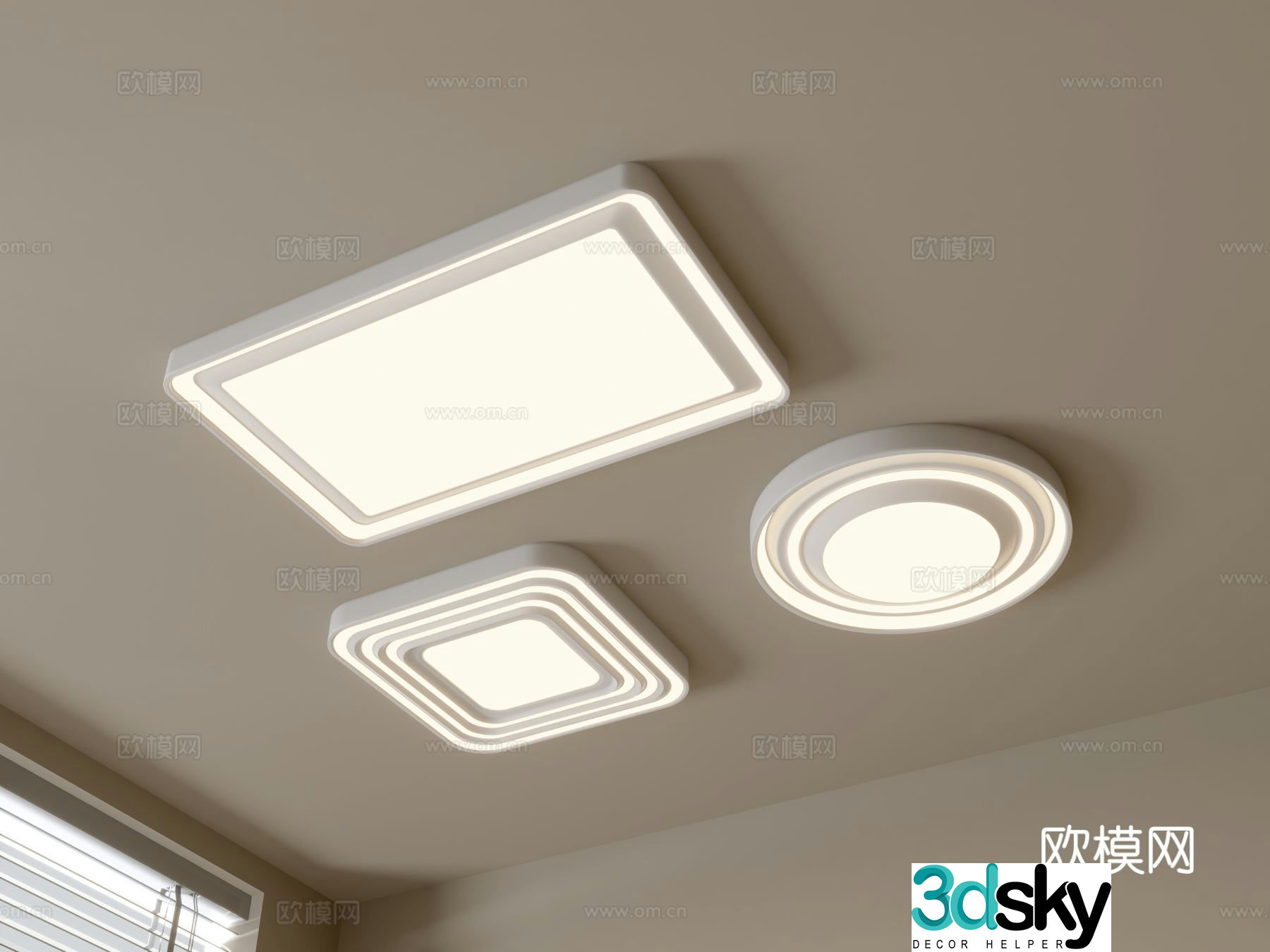 Modern geometric ceiling lamp 3d model