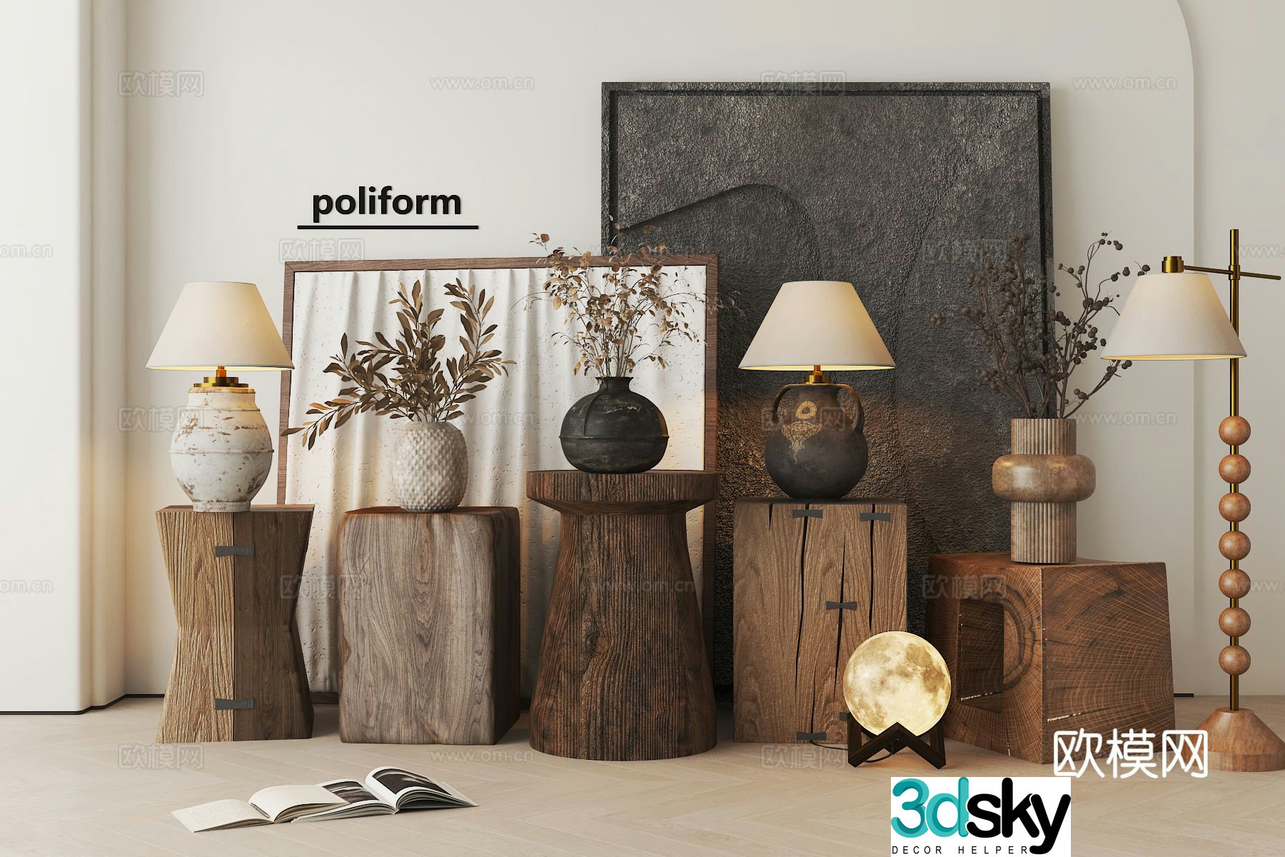 wabi-sabi table lamp 3d model
