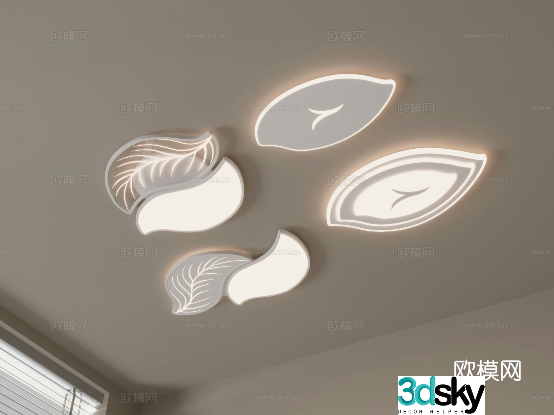 Creative ceiling lamp bedroom lamp 3d model