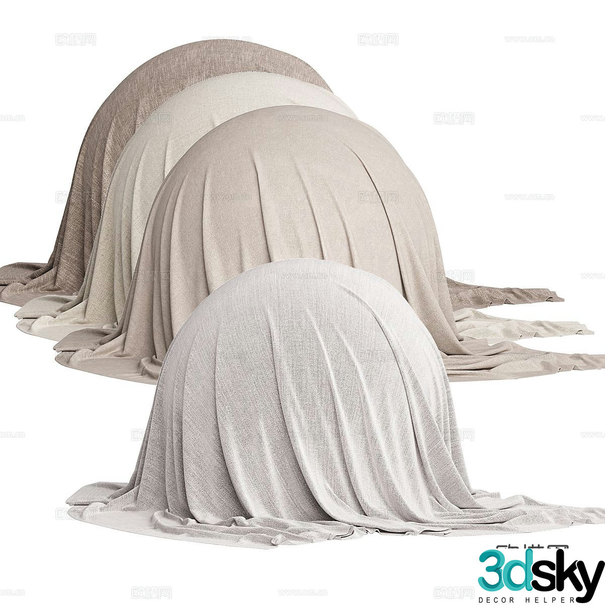 Modern drapery drapery 3d model