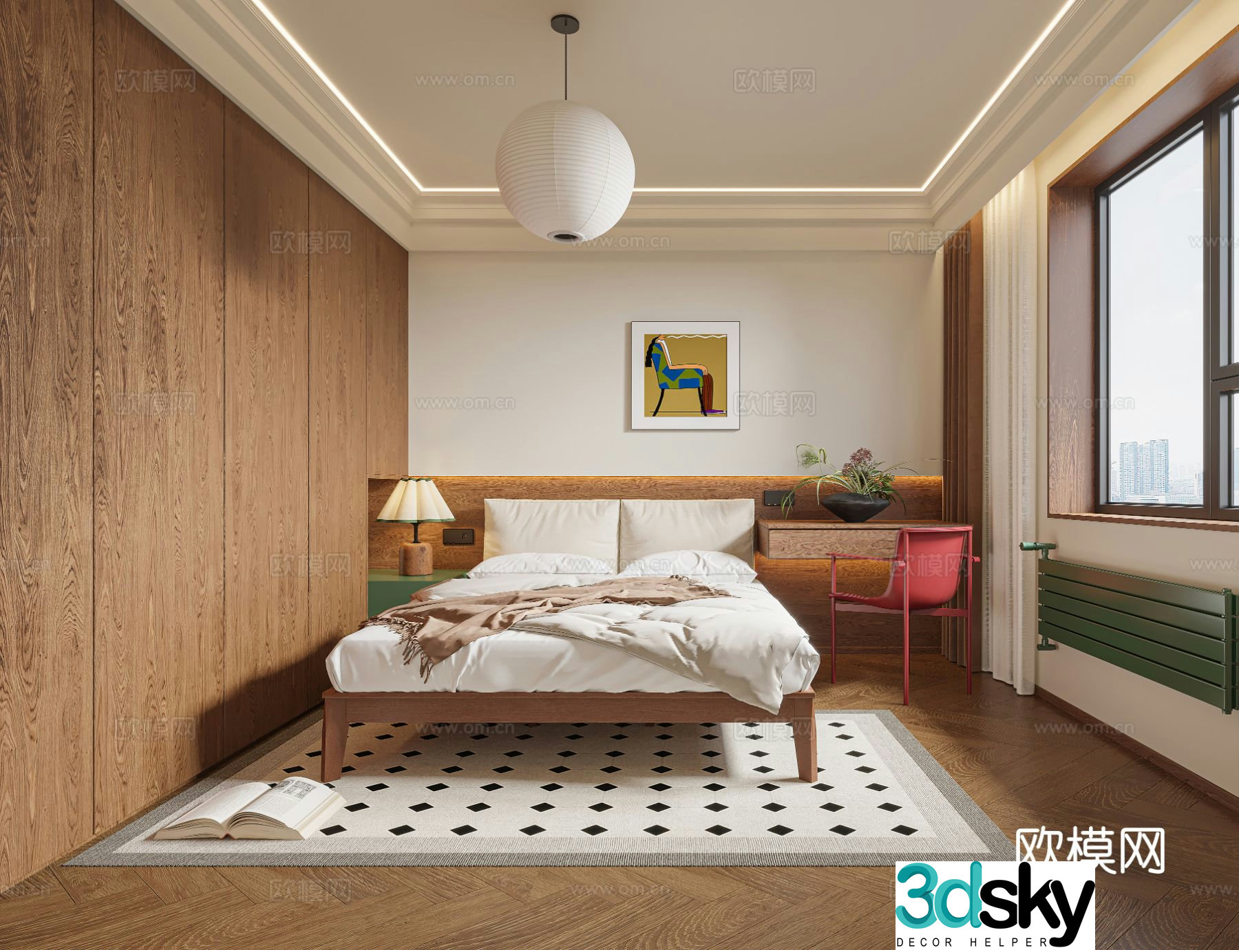 Nordic Bedroom Second Bedroom 3D model
