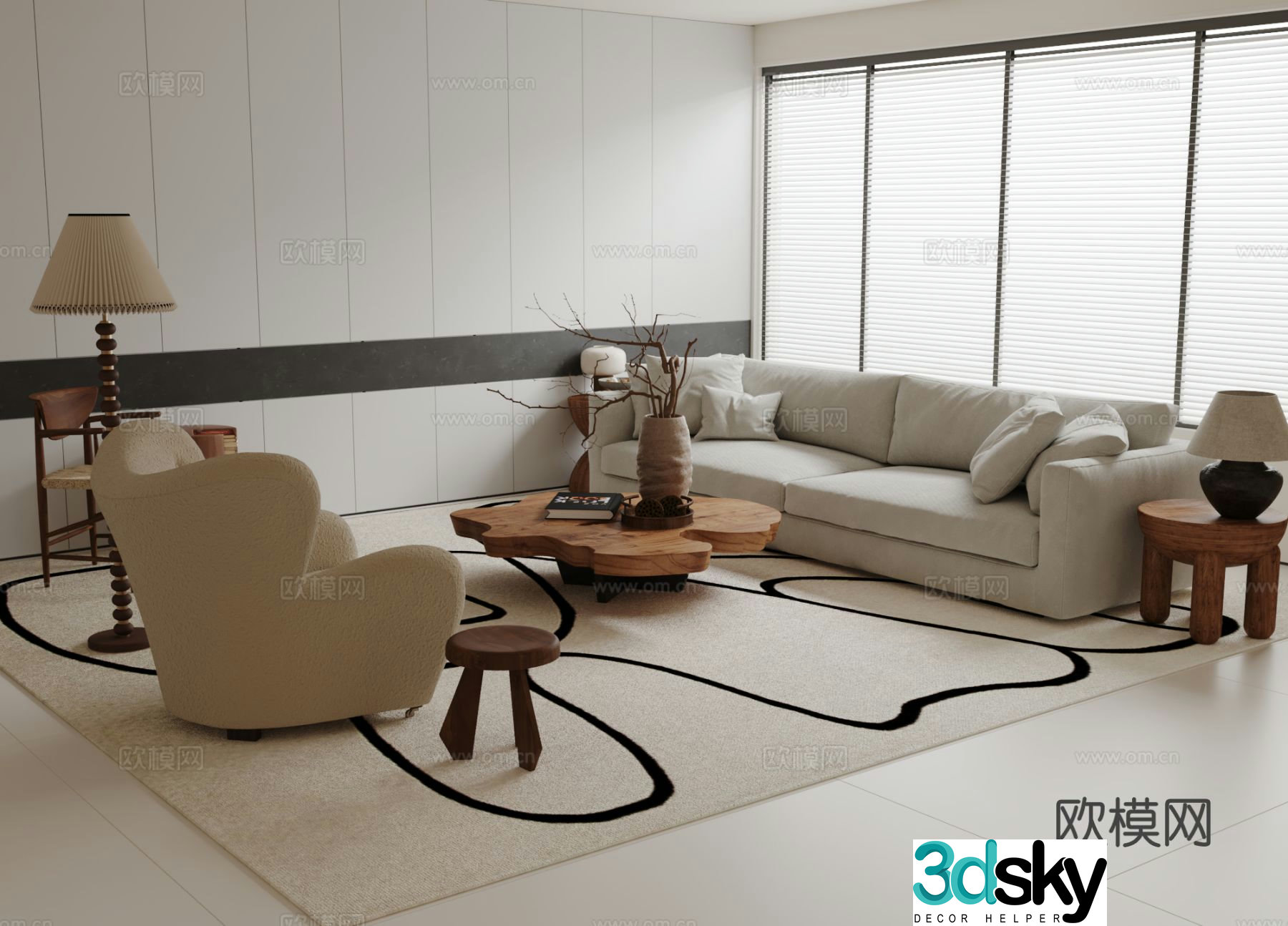 Medieval style sofa modular sofa 3d model