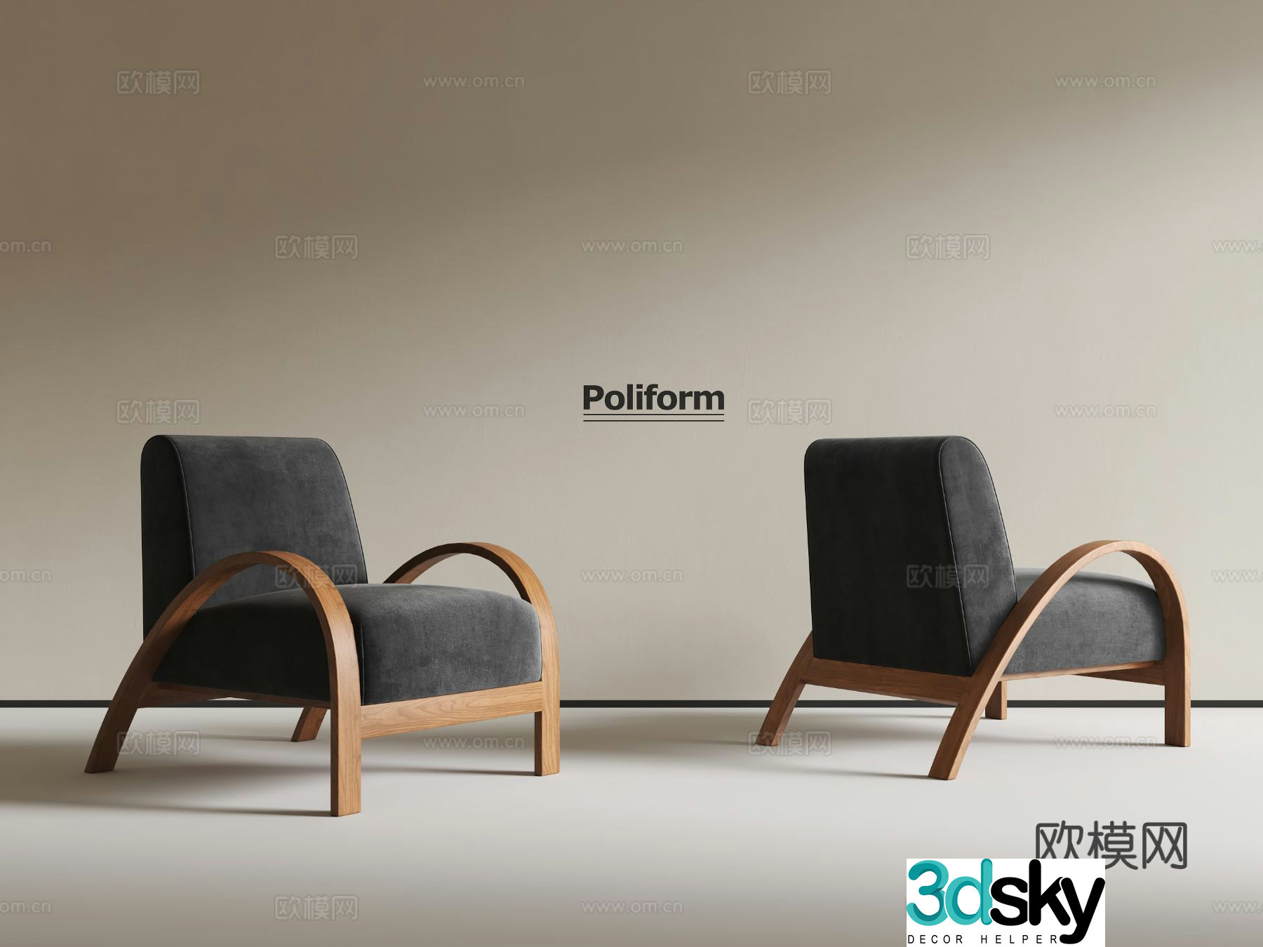 Medieval style chair leisure chair 3d model