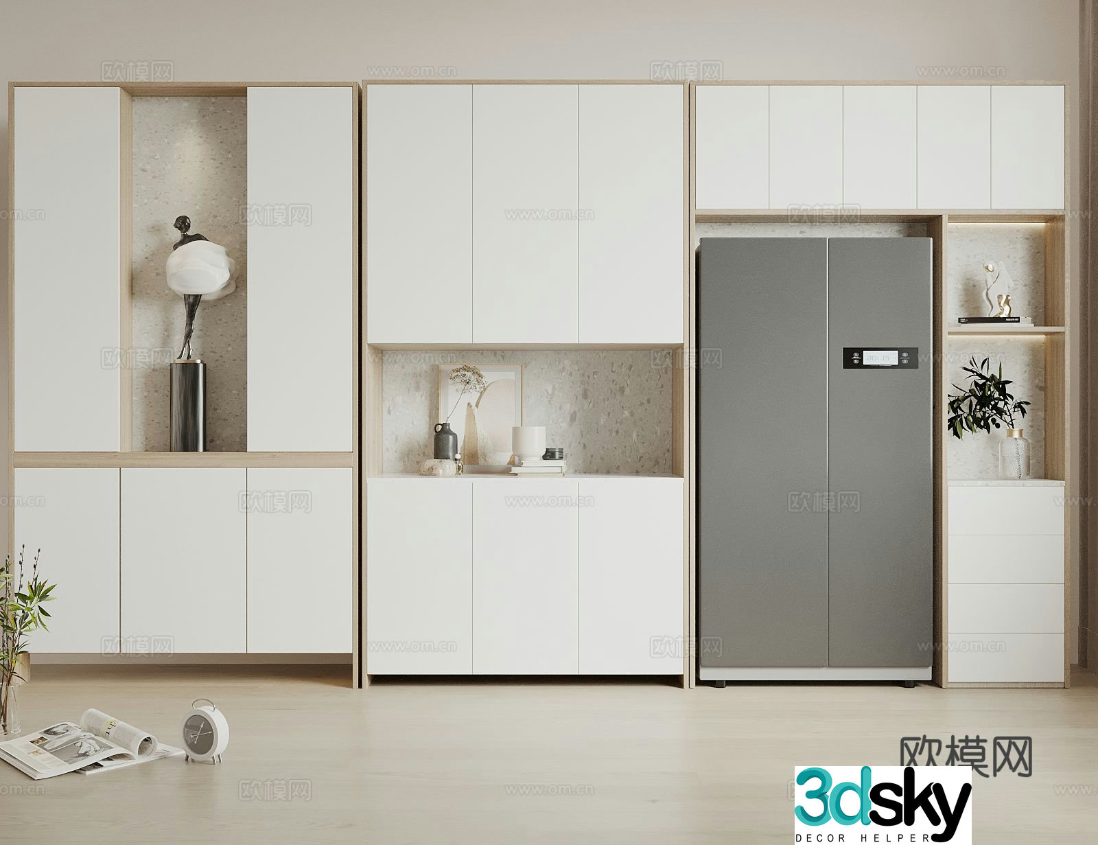 Entrance shoe cabinet partition shoe cabinet 3d model
